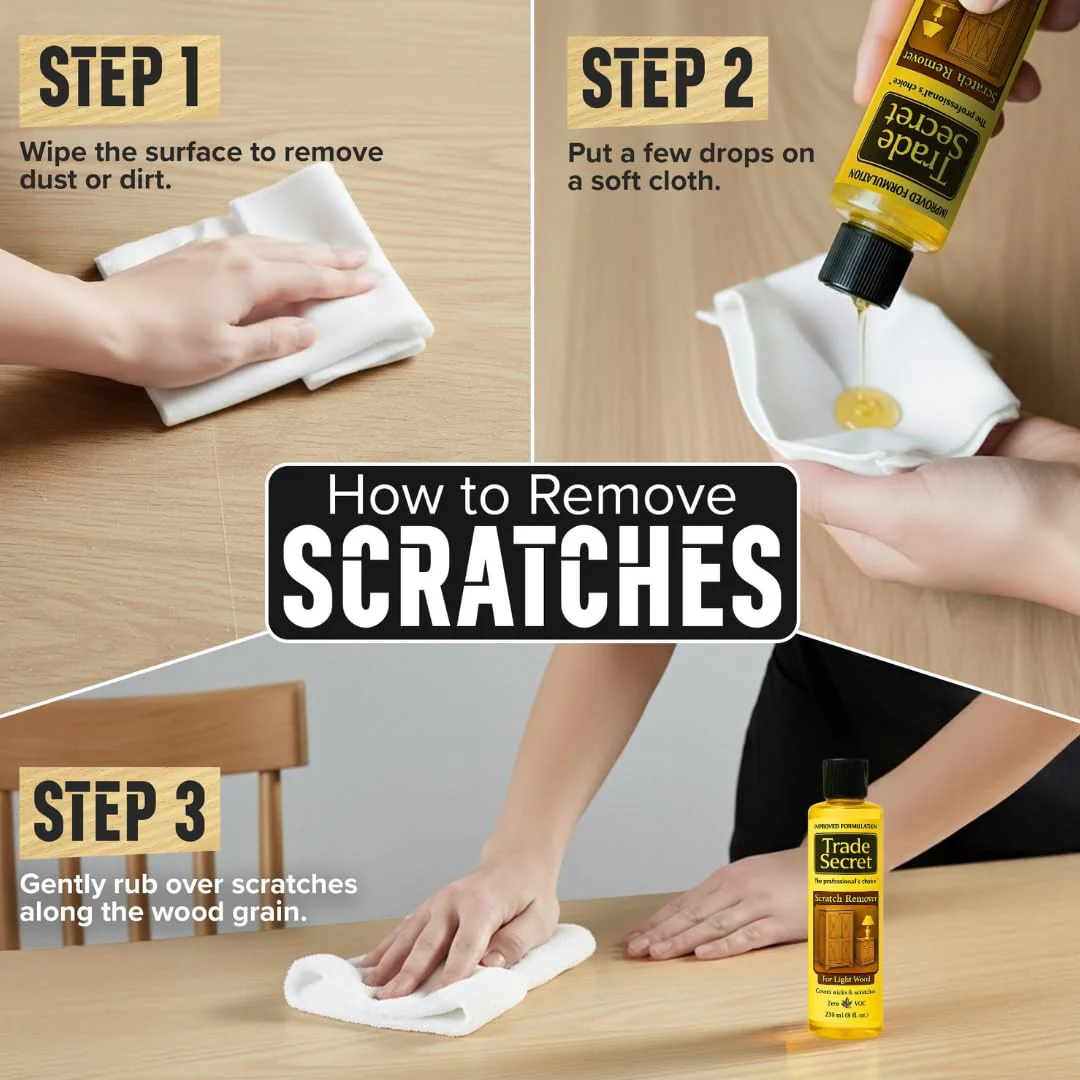 Trade Secret Light Wood Scratch Concealer, Scratch Remover for Real Wood Furniture & Floors – Covers Nicks, Scuffs & Dogs, Cats Scratches, Marks, Minor Defects - Image 6