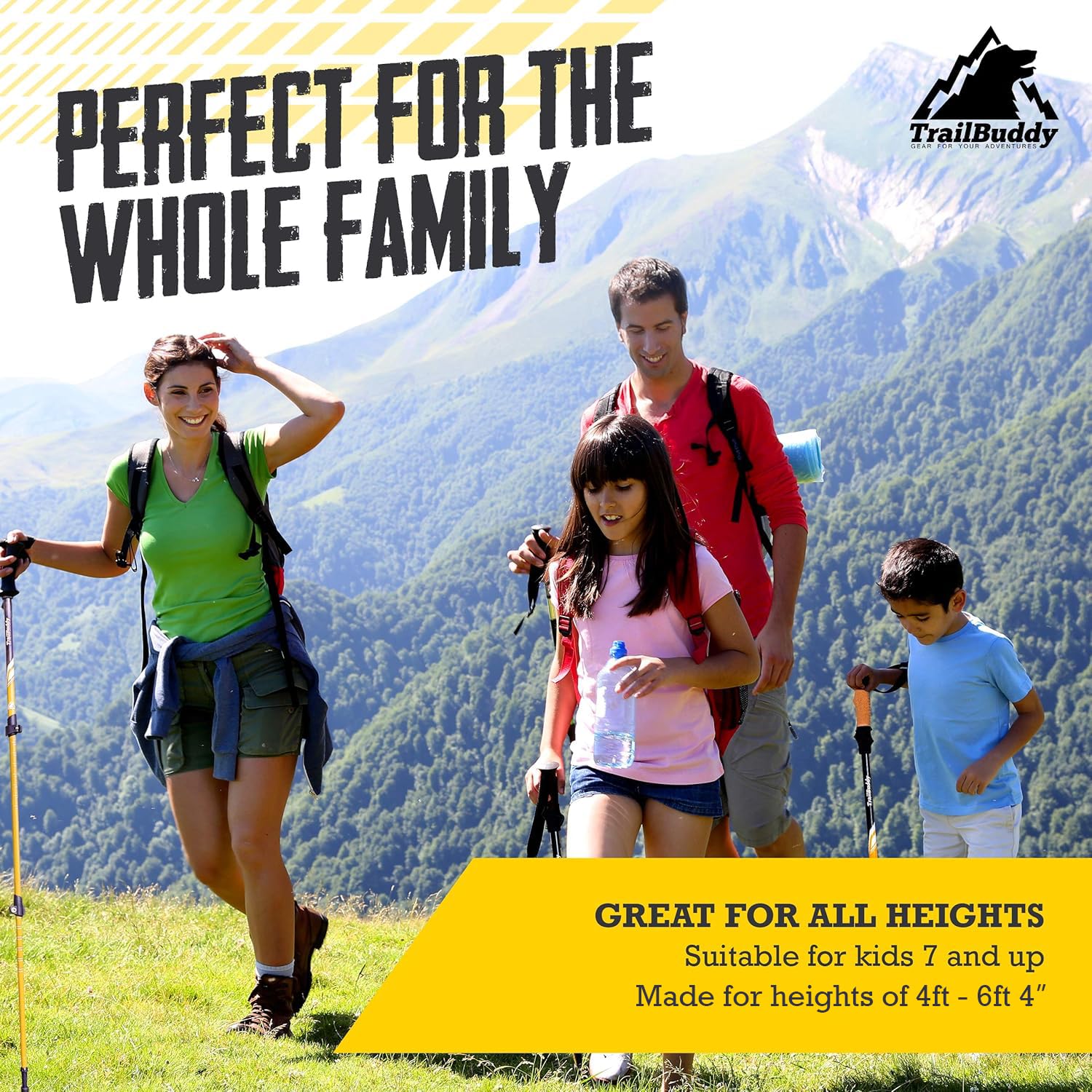 TrailBuddy Trekking Poles – Lightweight 7075 Aluminum Hiking Poles for Women, Men & Seniors – Collapsible Walking Sticks for Travel, Trails & Balance - Image 8