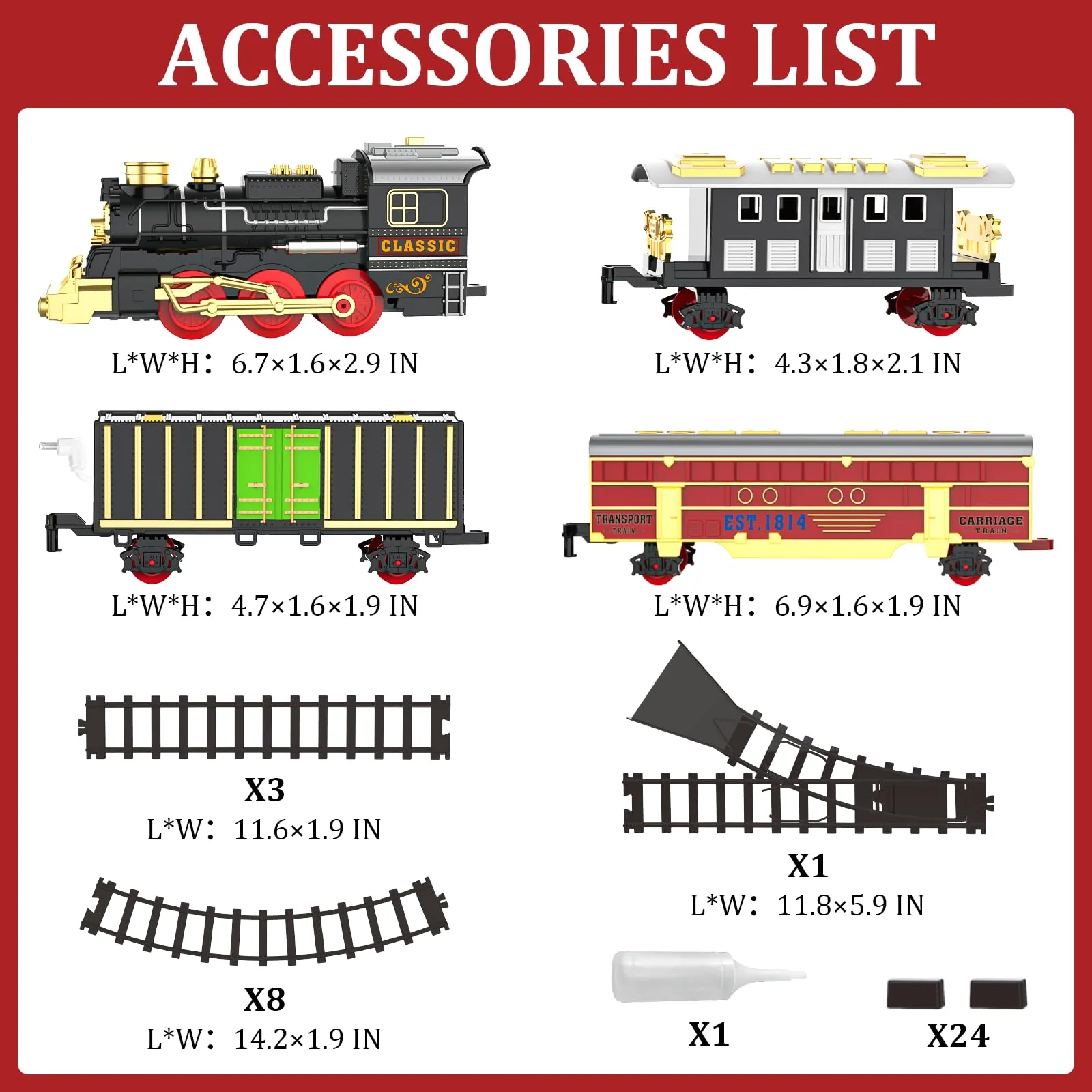 Train Set Train Toys for Boys with Smokes, Lights and Sound (ON/Off), Train Set Under Christmas Tree, Toddler Model Trains for 3 4 5 6 7 8+ Years Old Kids Gifts - Image 3