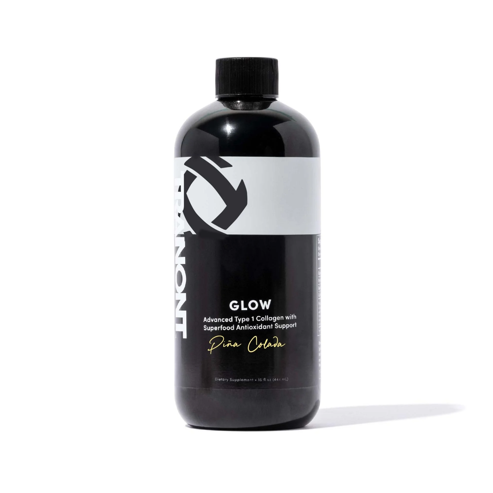 Tranont Glow Liquid Collagen for Women | Multi Collagen Peptides with Hyaluronic Acid & Biotin | Hair, Skin & Nail Support | Hydrolyzed Collagen Shot | Piña Colada | 15 fl oz