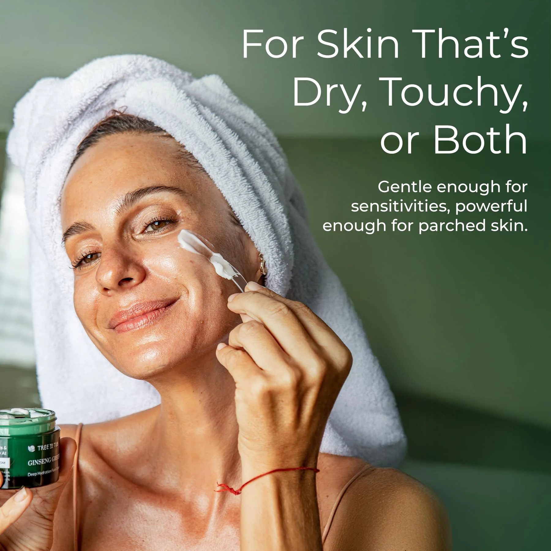 Tree To Tub Hydrating Face Moisturizer for Dry & Sensitive Skin - Water Based Hyaluronic Acid Facial Moisturizer, Moisturizing Face Cream for Women & Men w/Organic Aloe, Green Tea, Natural Ginseng - Image 9