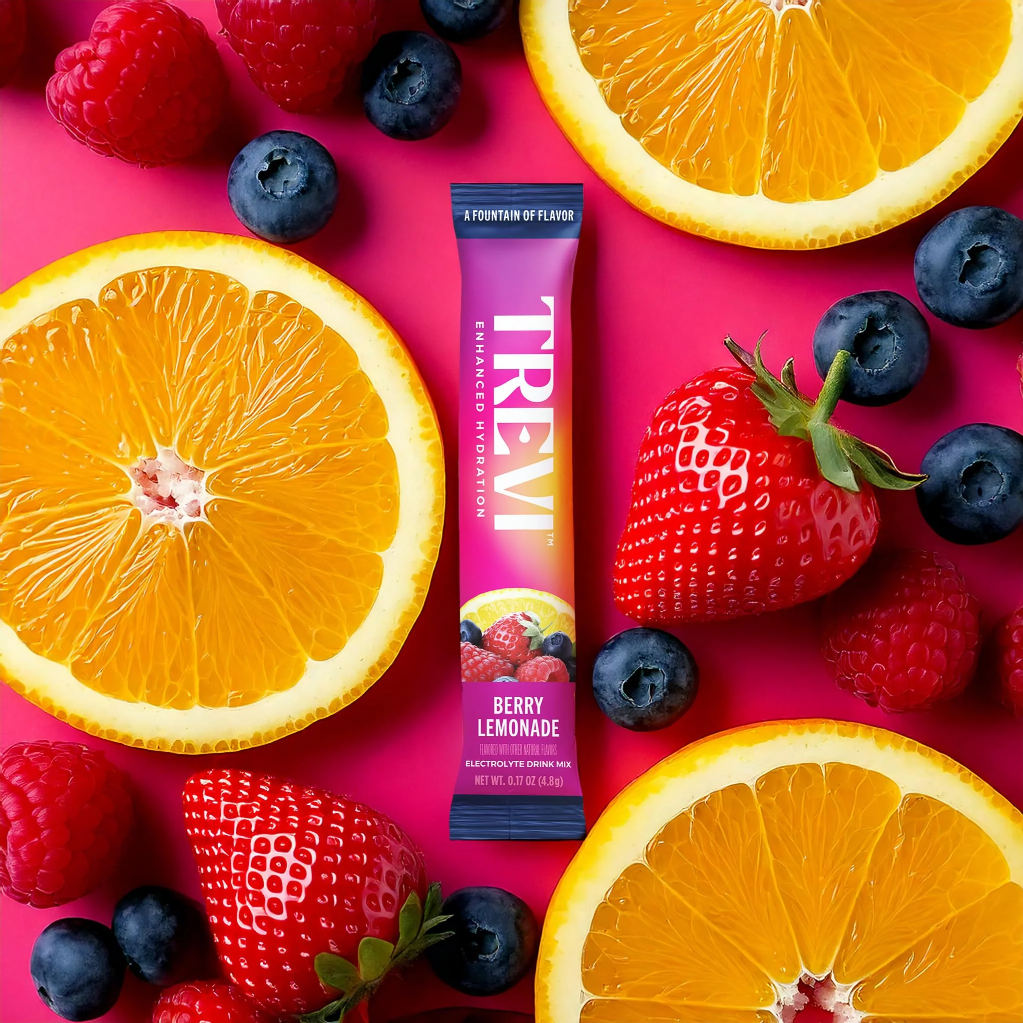 TREVI™ Everyday Sugar Free Electrolytes - Essential Drink Mix Hydration Powder Packets - 28 Count - Berry Lemonade - Image 2