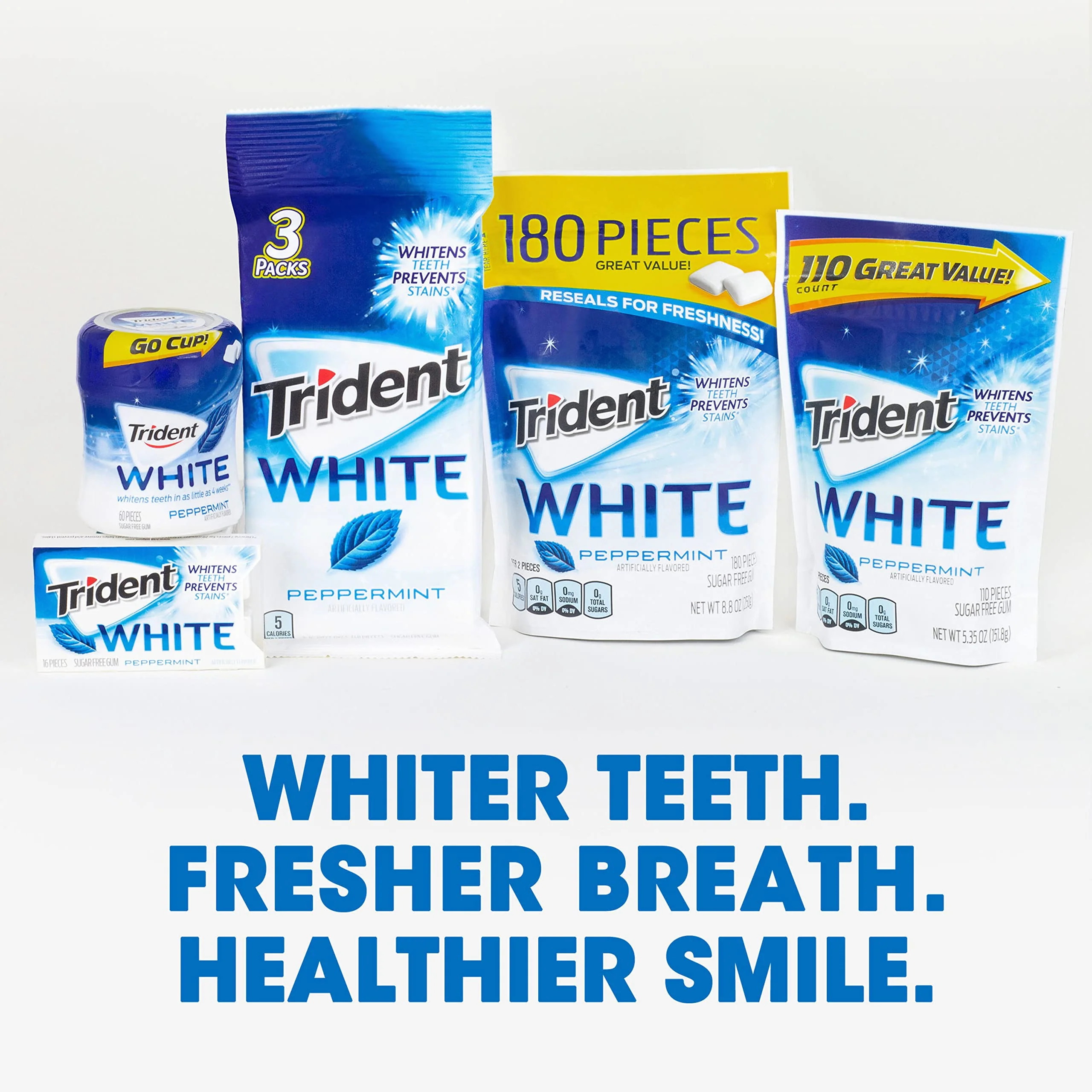 Trident White Peppermint Sugar Free Gum, 180 Pieces - Image 8