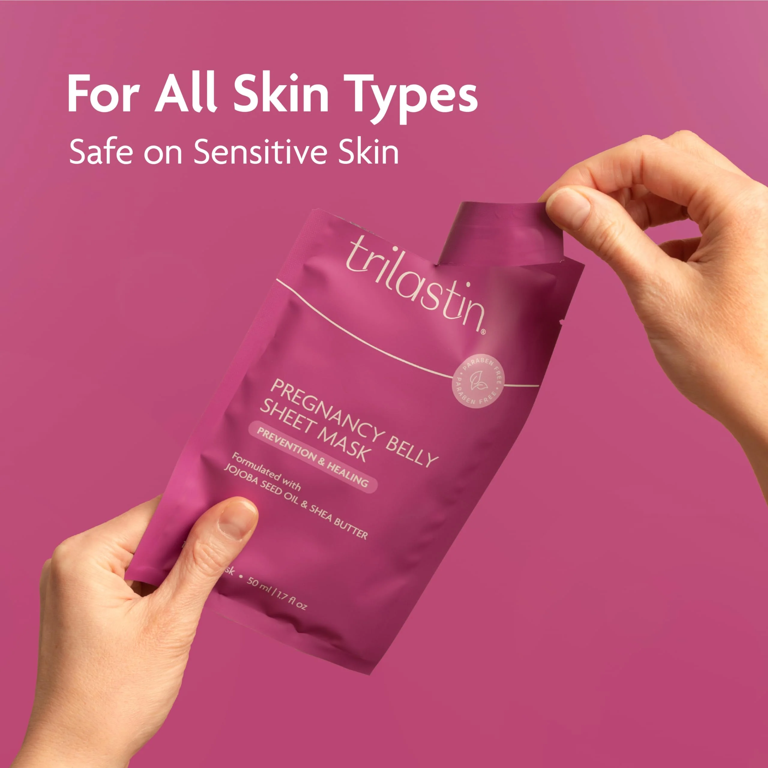 TriLASTIN Belly Masks - Belly Masks for Pregnant Women - Hydrating & Soothing for Itchy Skin - Reduces Stretch Marks - Safe for Sensitive Skin - Paraben & Phthalate-Free - Made in USA - 4 Pack - Image 3