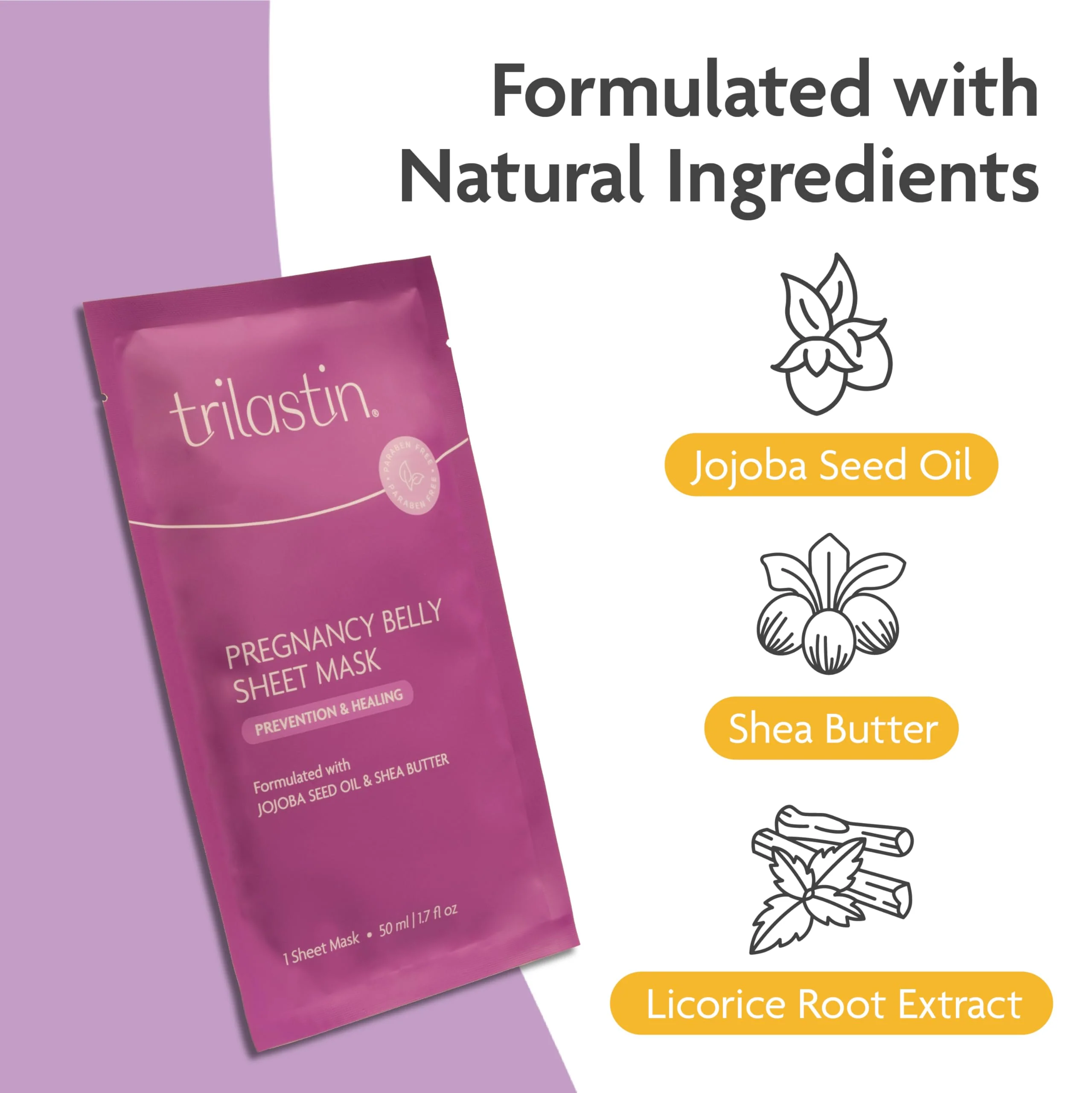 TriLASTIN Belly Masks - Belly Masks for Pregnant Women - Hydrating & Soothing for Itchy Skin - Reduces Stretch Marks - Safe for Sensitive Skin - Paraben & Phthalate-Free - Made in USA - 4 Pack - Image 6