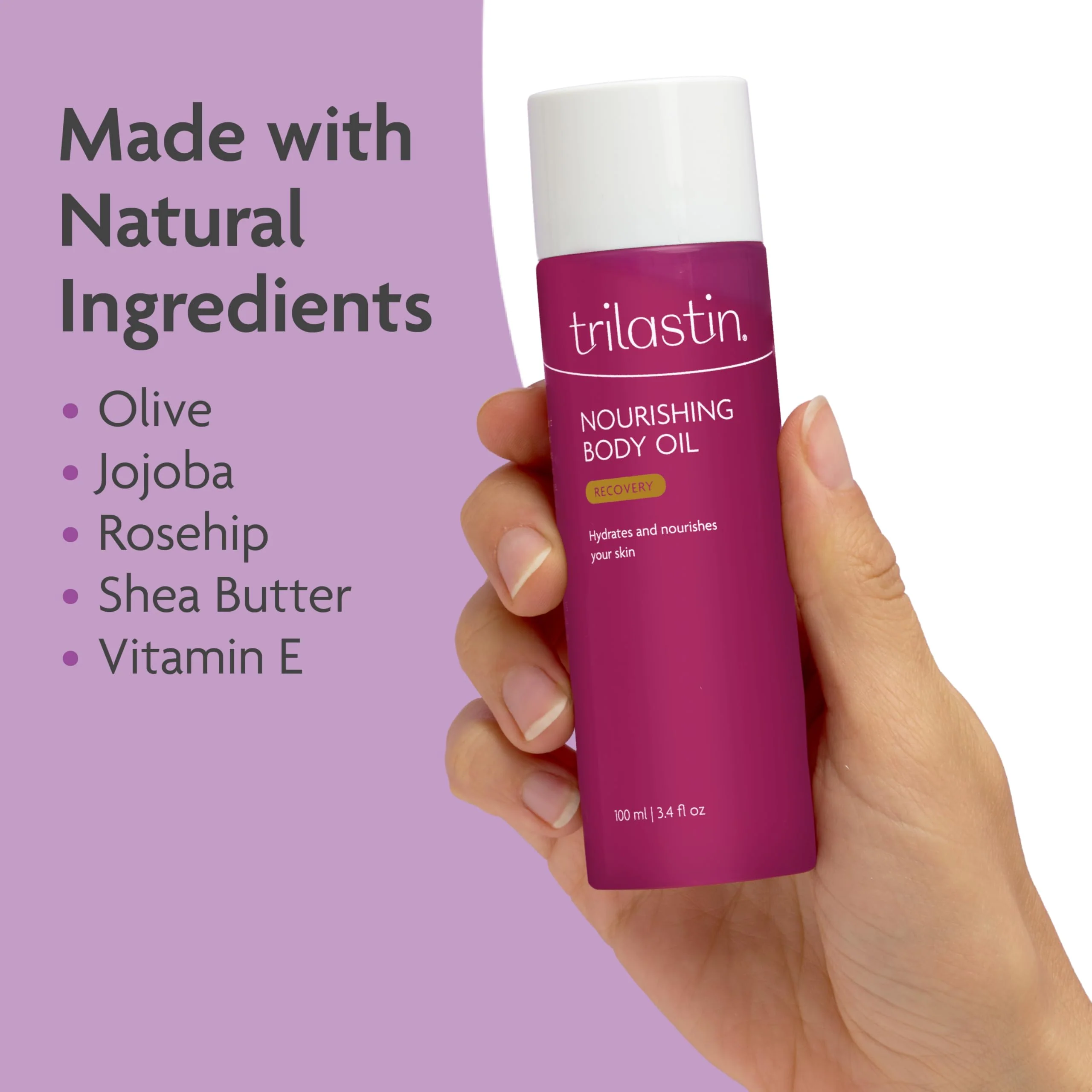 TriLASTIN Body Oil (3.4oz) | Vitamin-Infused Stretch Mark Oil | Body Serum for Scars, Stretch Marks, and Moisturizing | Paraben-Free and Hypoallergenic - Image 7