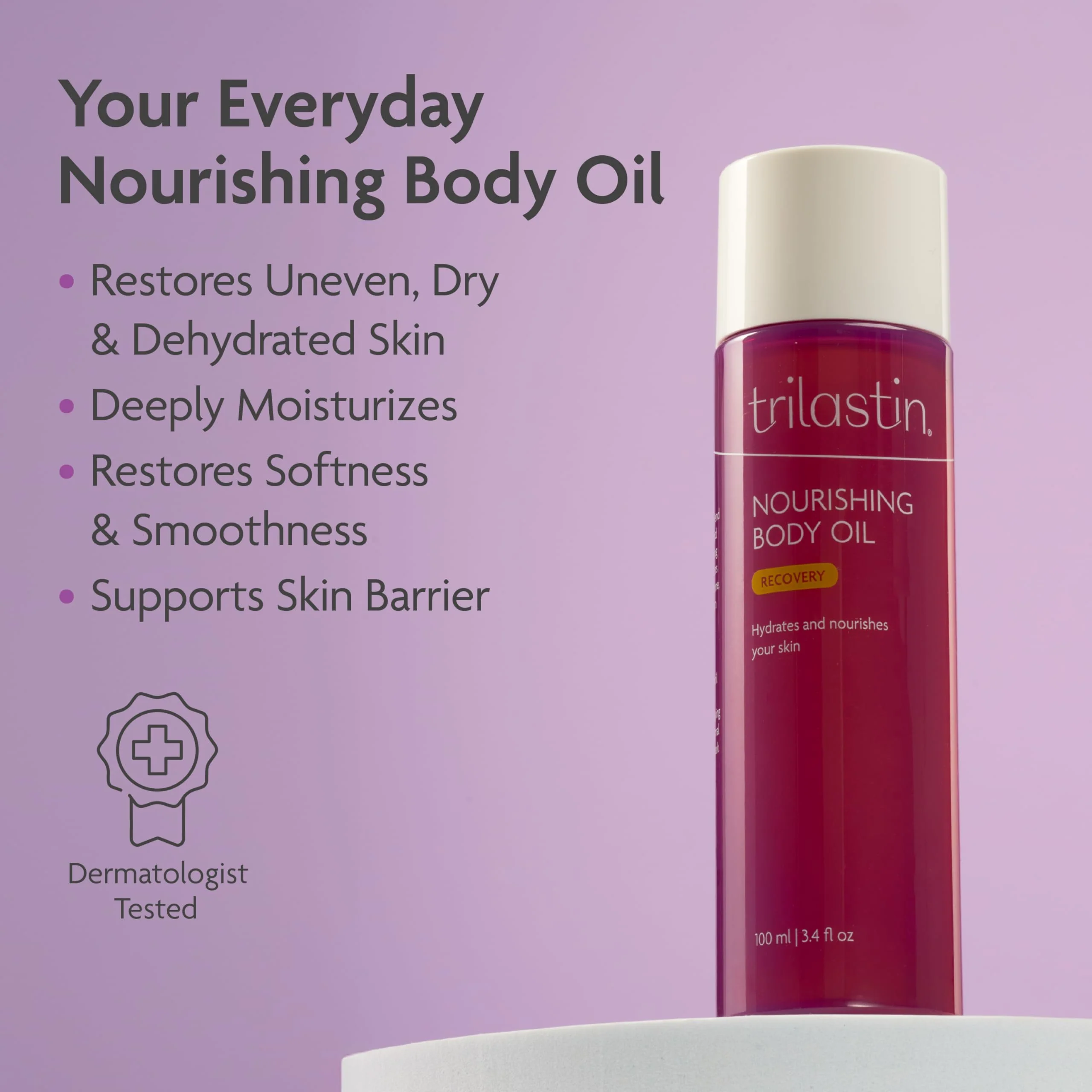 TriLASTIN Body Oil (3.4oz) | Vitamin-Infused Stretch Mark Oil | Body Serum for Scars, Stretch Marks, and Moisturizing | Paraben-Free and Hypoallergenic - Image 9