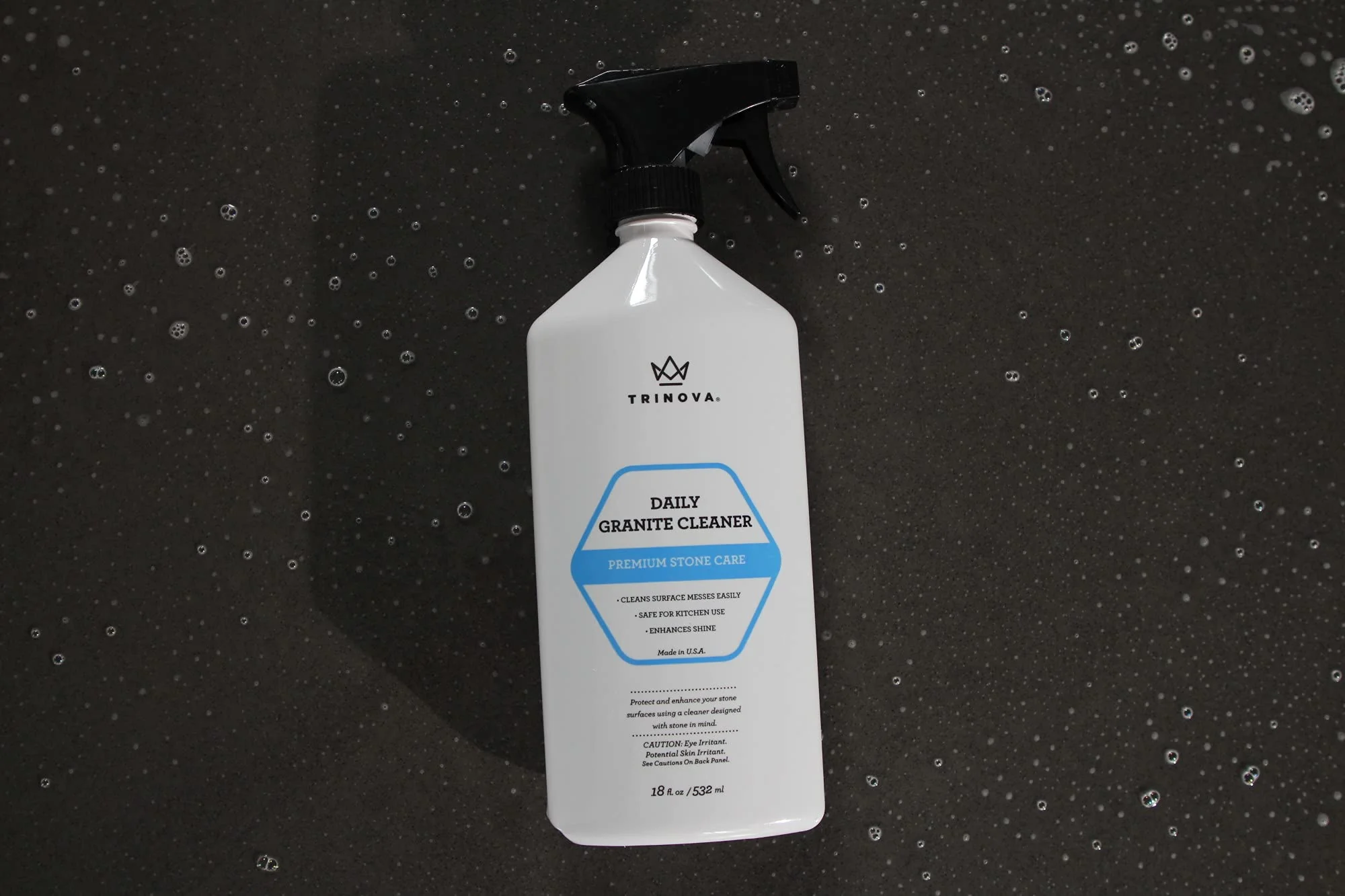 TriNova Granite Cleaner & Polish for Daily Use - Made in USA, Enhances Shine, Streak-Less - for Counter-Tops, Marble, Stone, Bathroom Tile Kitchen, & Islands - 18 fl oz - Image 4