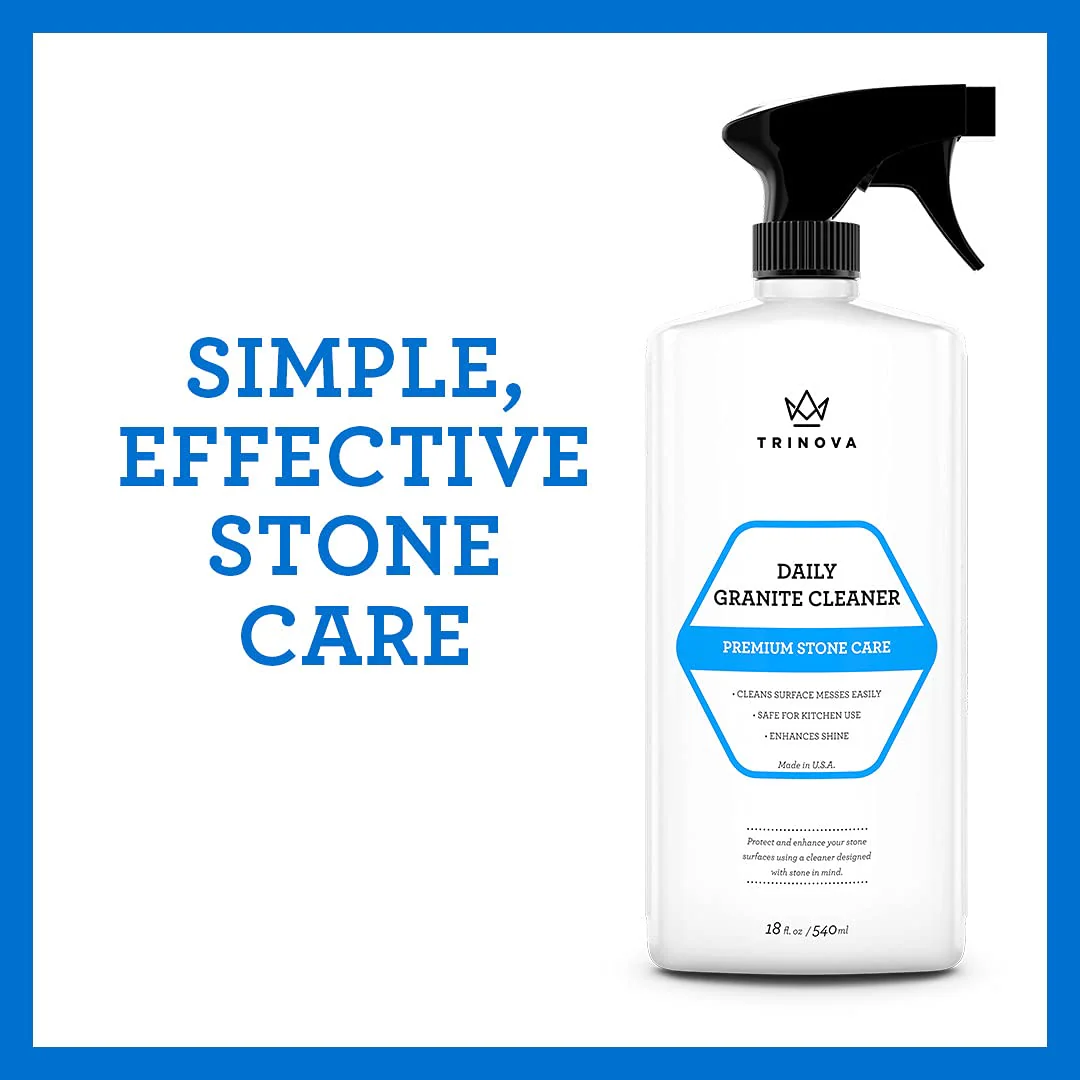 TriNova Granite Cleaner & Polish for Daily Use - Made in USA, Enhances Shine, Streak-Less - for Counter-Tops, Marble, Stone, Bathroom Tile Kitchen, & Islands - 18 fl oz - Image 5