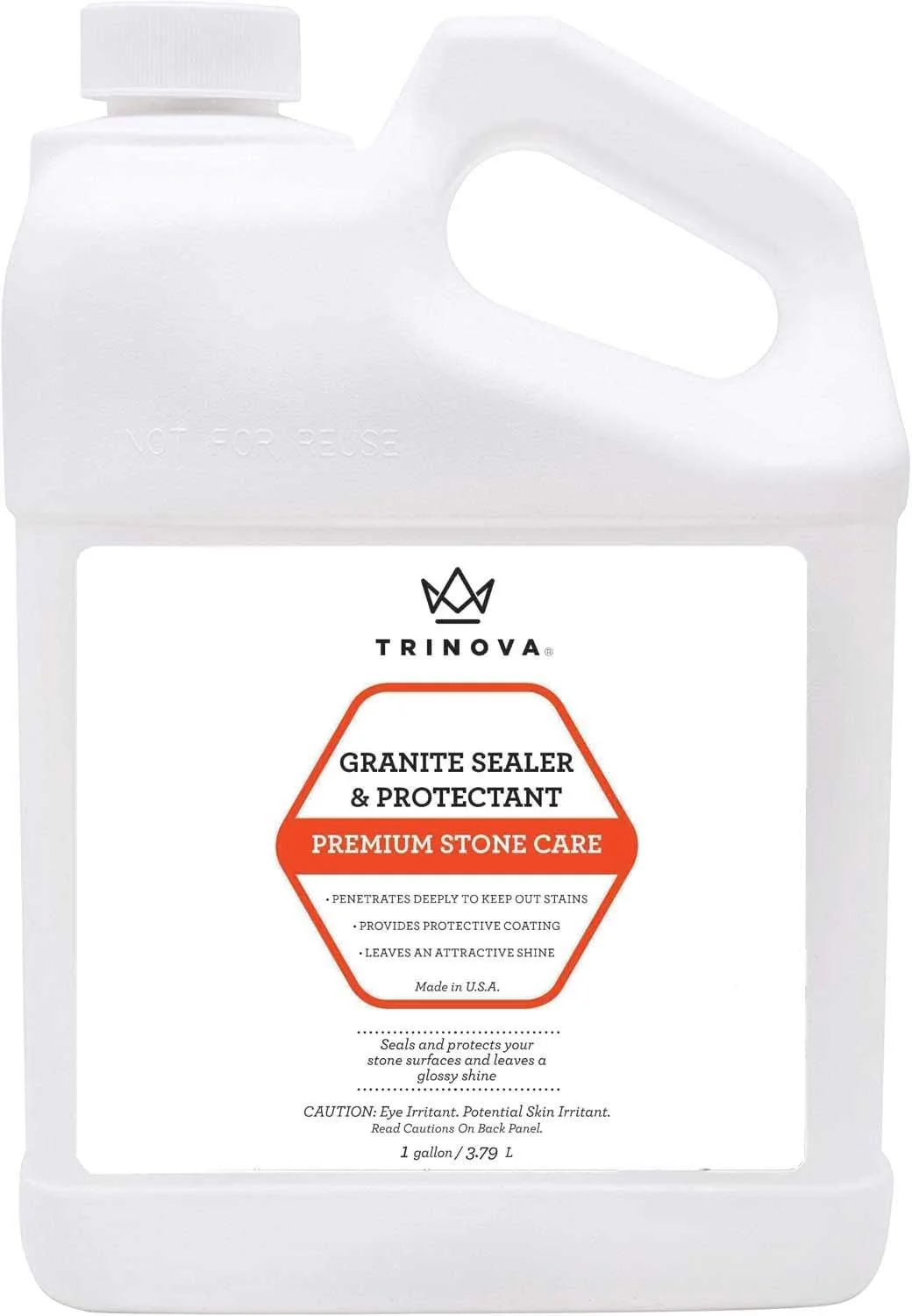 TriNova Granite Sealer & Protector – Best Stone Polish, Protectant & Care Product – Easy Maintenance for Clean Countertop Surface, Marble, Tile – No Streaks, Stains, Haze, or Spots - 128 fl oz (4PK)