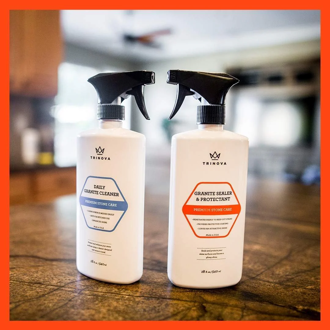 TriNova Granite Sealer & Protector – Best Stone Polish, Protectant & Care Product – Easy Maintenance for Clean Countertop Surface, Marble, Tile – No Streaks, Stains, Haze, or Spots - 128 fl oz (4PK) - Image 3