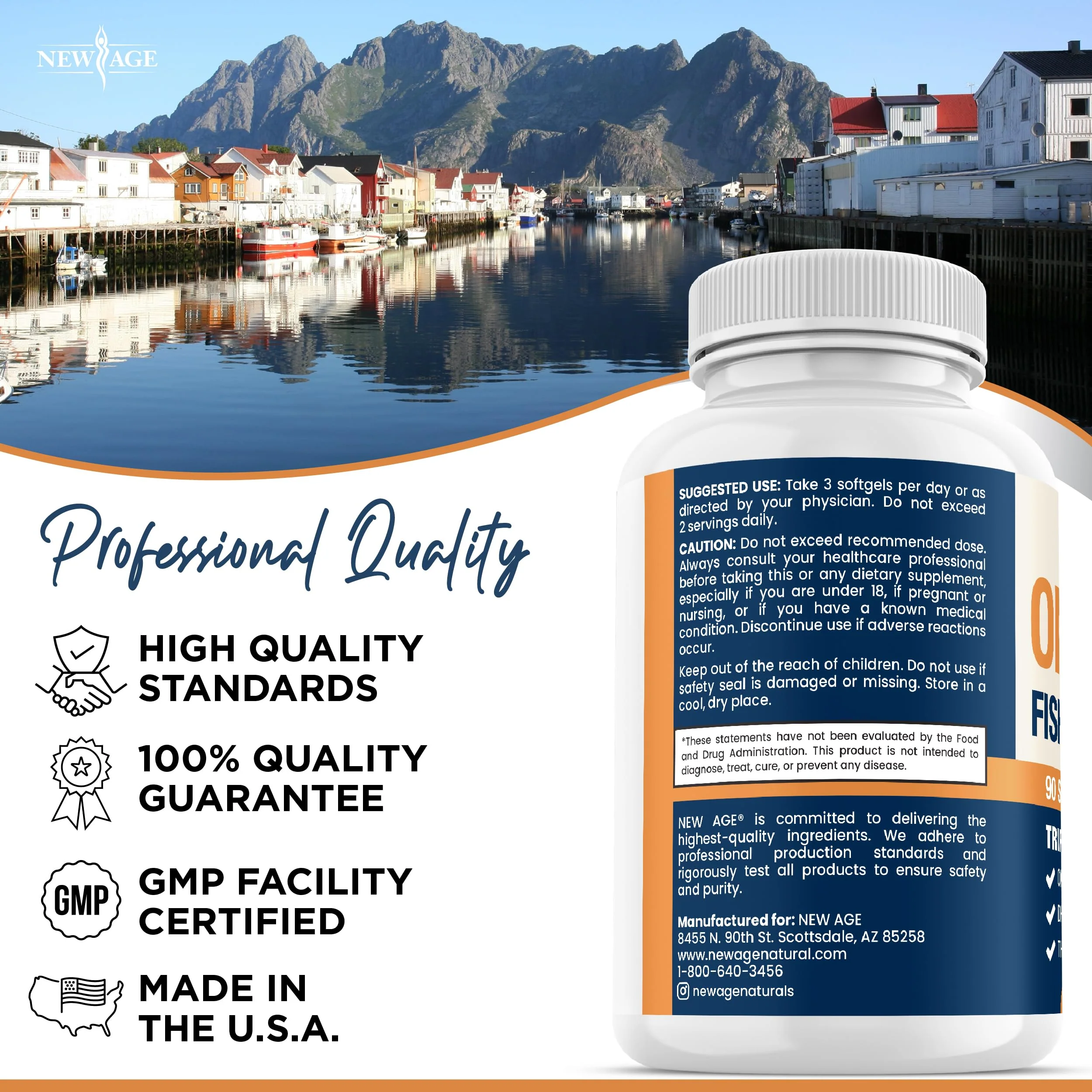 Triple Strength Omega 3 Fish Oil 3750 mg - EPA & DHA - Over 3000mg Omega-3 Fatty Acids - 1350mg EPA + 900mg DHA - Best Essential Fatty Acids, Burpless Fish Oil - 90 Count - Image 3