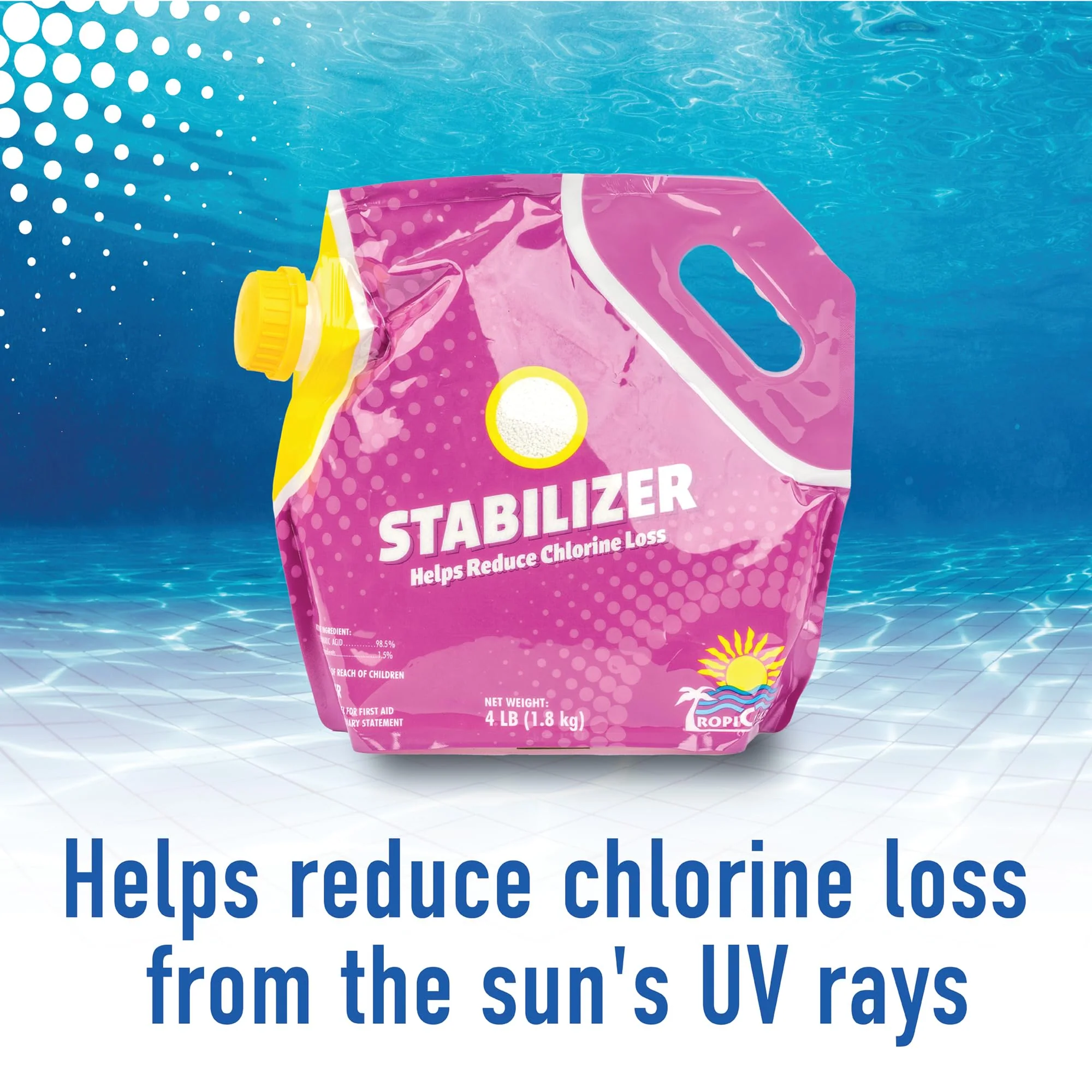 TropiClear Pool Stabilizer – Protects Chlorine & Reduces UV Loss | Cyanuric Acid Pool Stabilizer for Salt & Chlorine Pools, Stabilizer for Swimming Pools to Maintain Balanced Water Chemistry (4 Lb) - Image 7