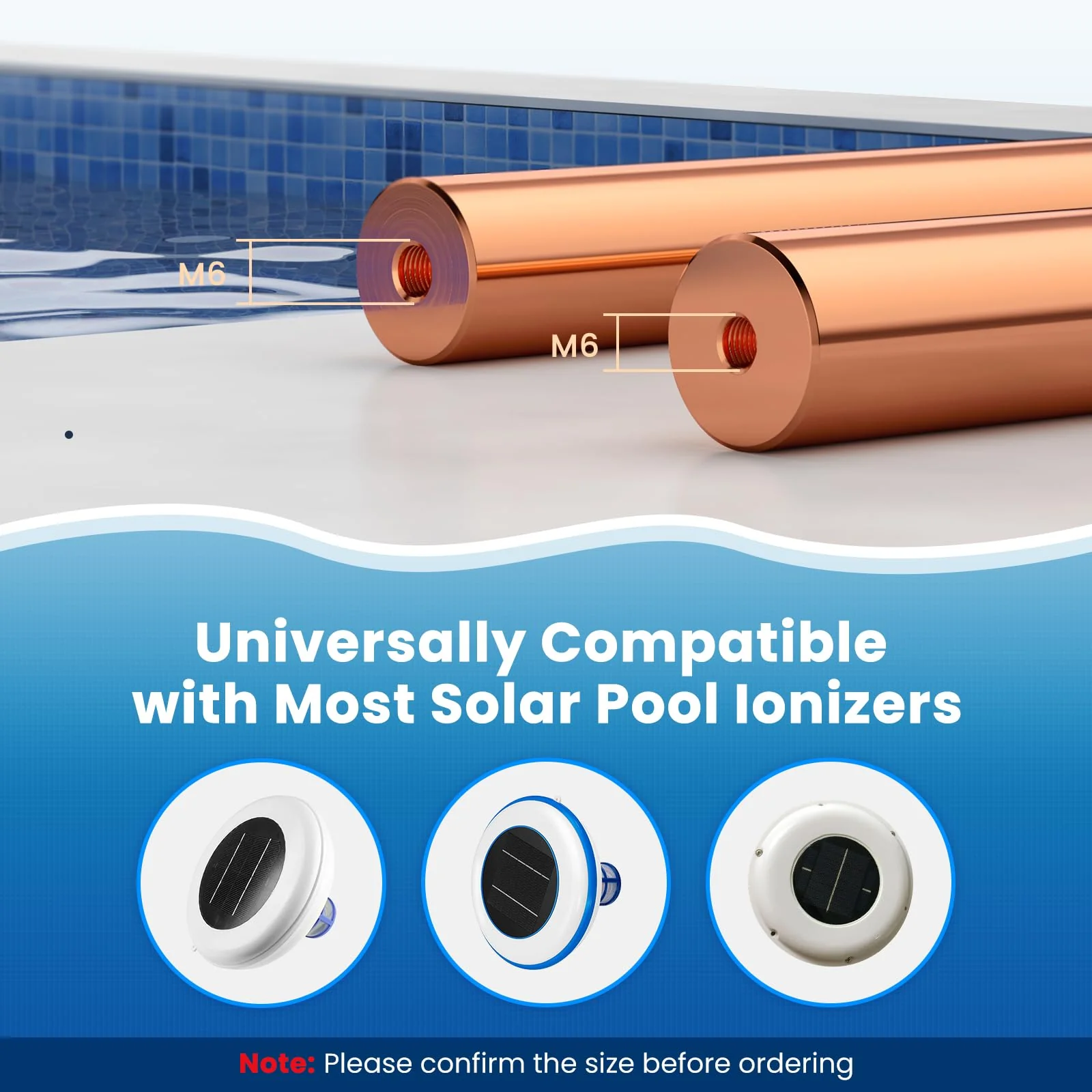 Troxlly Pool Ionizer Copper Replacement Kit - Replacement Copper Anodes 4.13 x 0.71 Inch Universal Fit for Solar Ionizer, Complete Set with All Accessories - Image 7