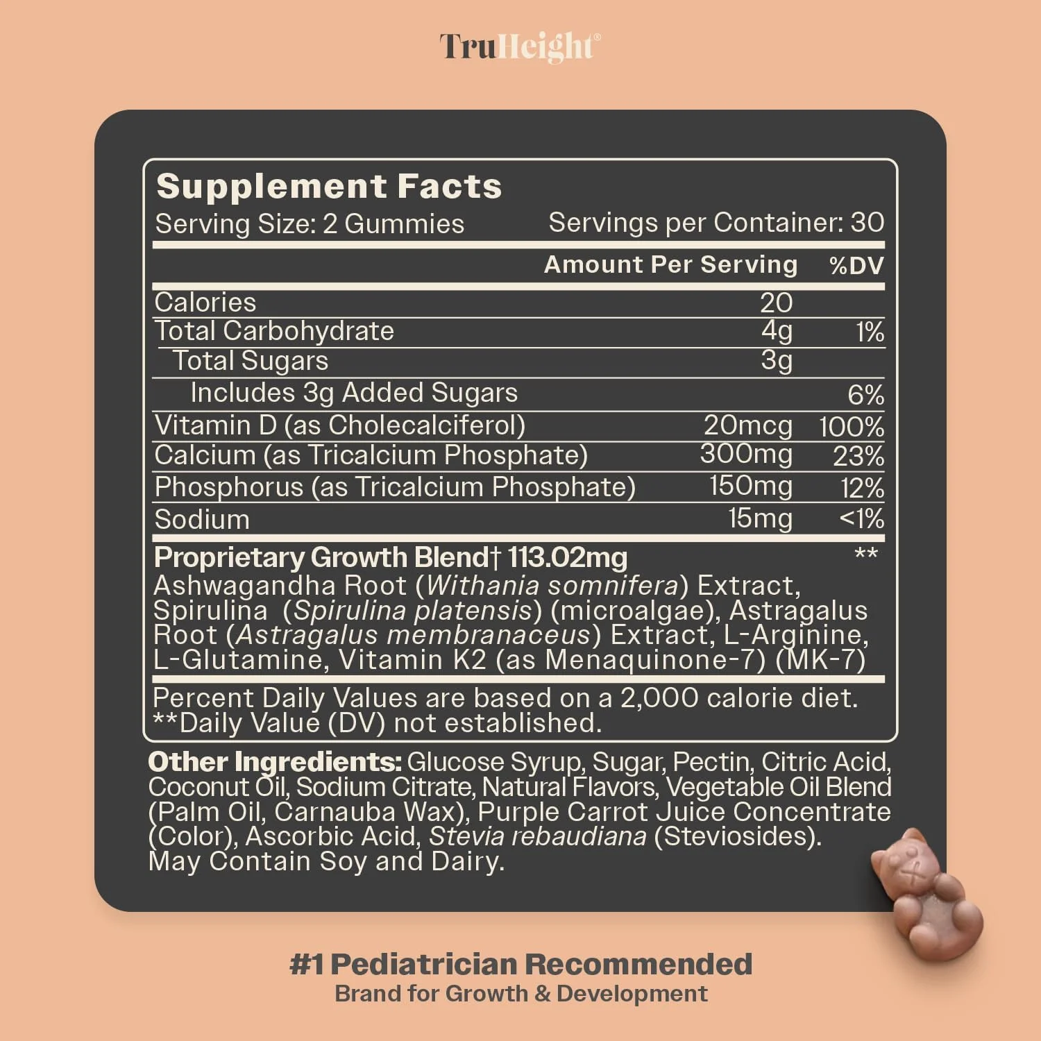 TruHeight Growth Gummies (Watermelon) Tall Nutrition for Natural Growth Supplement for Kids & Teens - Vitamin D, K, Calcium & Ashwagandha, Bone Strength Vitamins D3 K2, Picky Eater, Taller Ages 5+ - Image 12