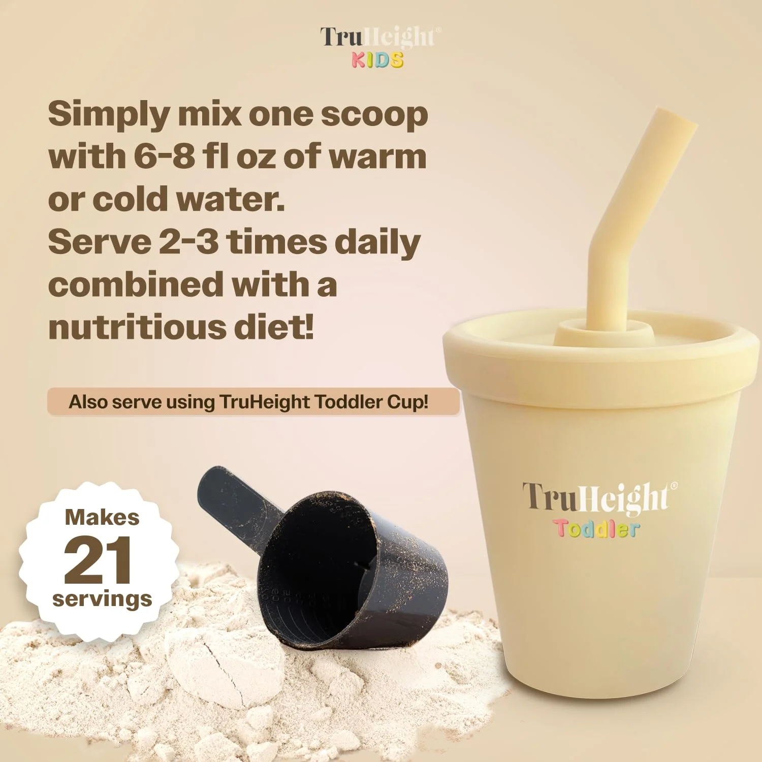 TruHeight Toddler Advanced Formula+ (Vanilla) 16 Vitamins Including C, D, Protein & Iron for 1, 2, 3 Years Old, Milk Based Nutritional Drink, Toddler Complete Nutrition 12-36 Months - Non GMO - Image 3
