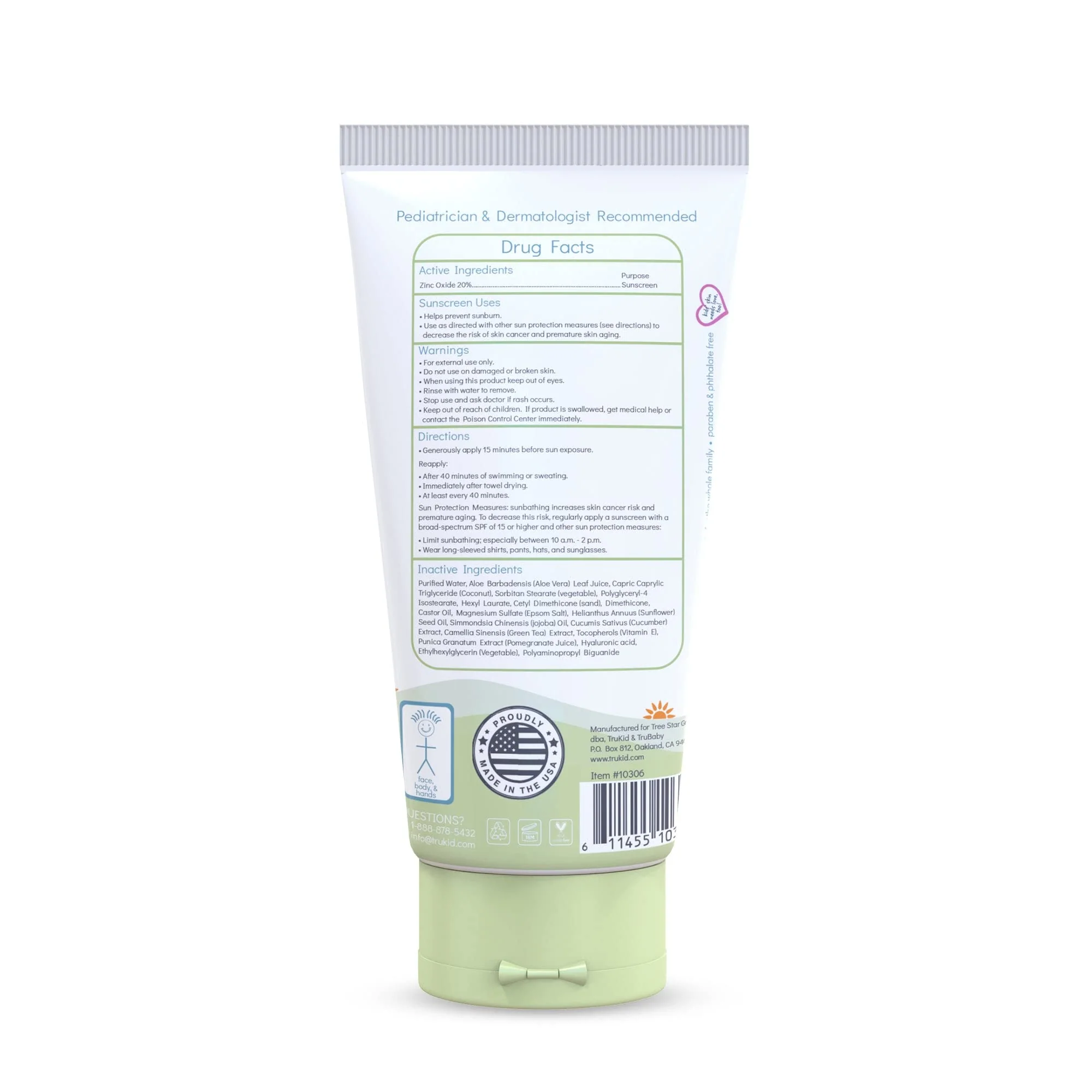 TruKid Eczema Mineral Sunscreen SPF 30 - All Natural Kids & Baby Sunscreen for Face & Body, Non-Toxic Zinc Oxide Sunblock Protection for Sensitive Skin, Unscented, FSA Eligible, Travel Size 3.4oz - Image 2