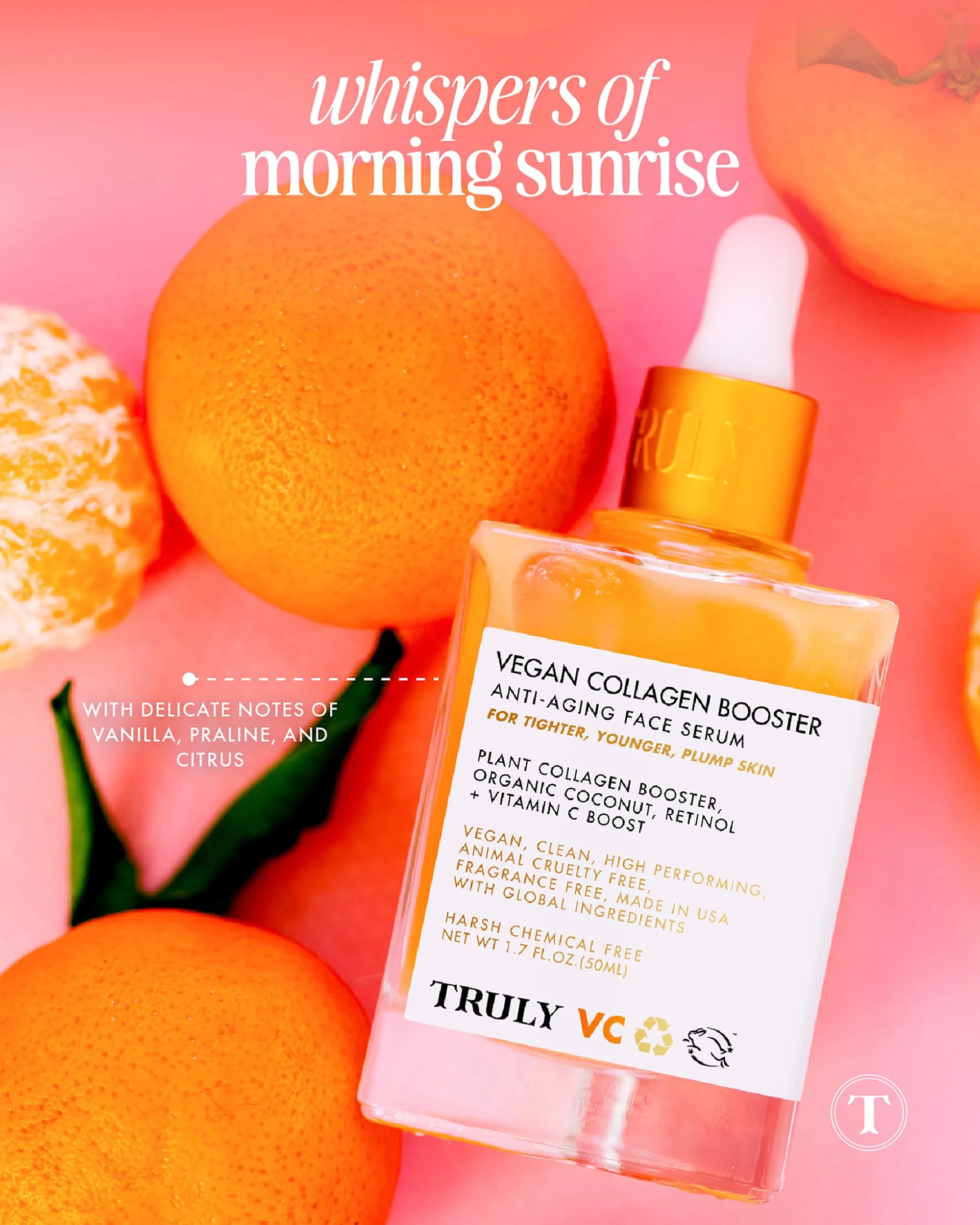 Truly Beauty Vegan Collagen Booster Anti-Aging Serum with Retinol, Vitamin C, and Organic Coconut Collagen Serum for Face Tightens Loose Skin, Fade Age Spots, and Discoloration, 1.7 Fl Oz. - Image 5