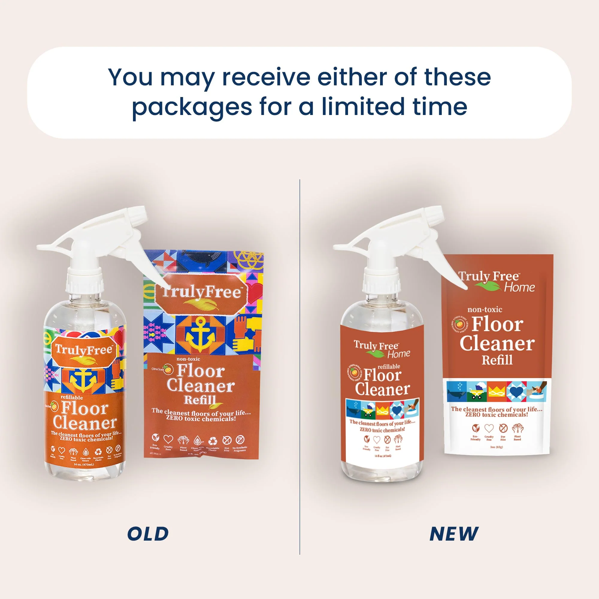 Truly Free Floor Cleaner Kit - Plant-Based Mopping Solution (16oz Reusable Empty Bottle + Two Pouches, 3oz ea.) - DIY All-Surface Cleaner for Hardwood, Tile, Wood & Concrete - Image 9