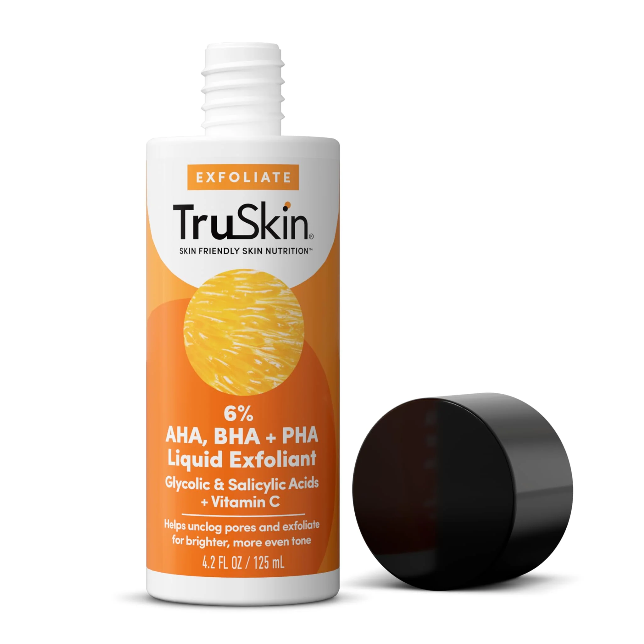 TruSkin BHA Liquid Exfoliant & Toner for Face - Triple Acid AHA BHA PHA Exfoliator with Salicylic, Glycolic Acid & Vitamin C - Improves Look of Tone & Texture, Unclogs Pores, 4.2 fl oz - Image 2