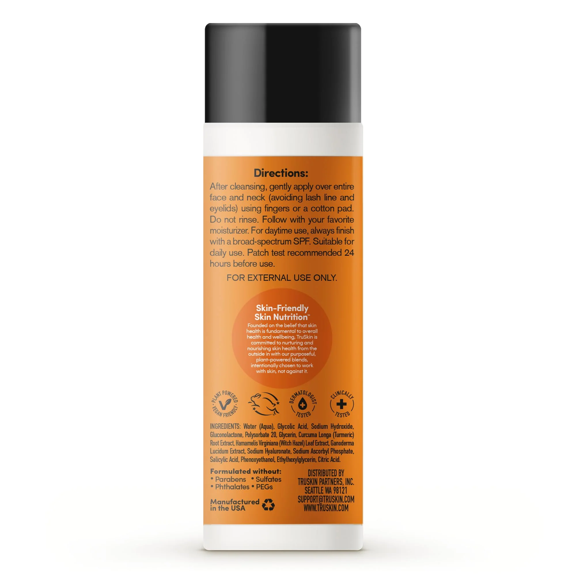 TruSkin BHA Liquid Exfoliant & Toner for Face - Triple Acid AHA BHA PHA Exfoliator with Salicylic, Glycolic Acid & Vitamin C - Improves Look of Tone & Texture, Unclogs Pores, 4.2 fl oz - Image 3