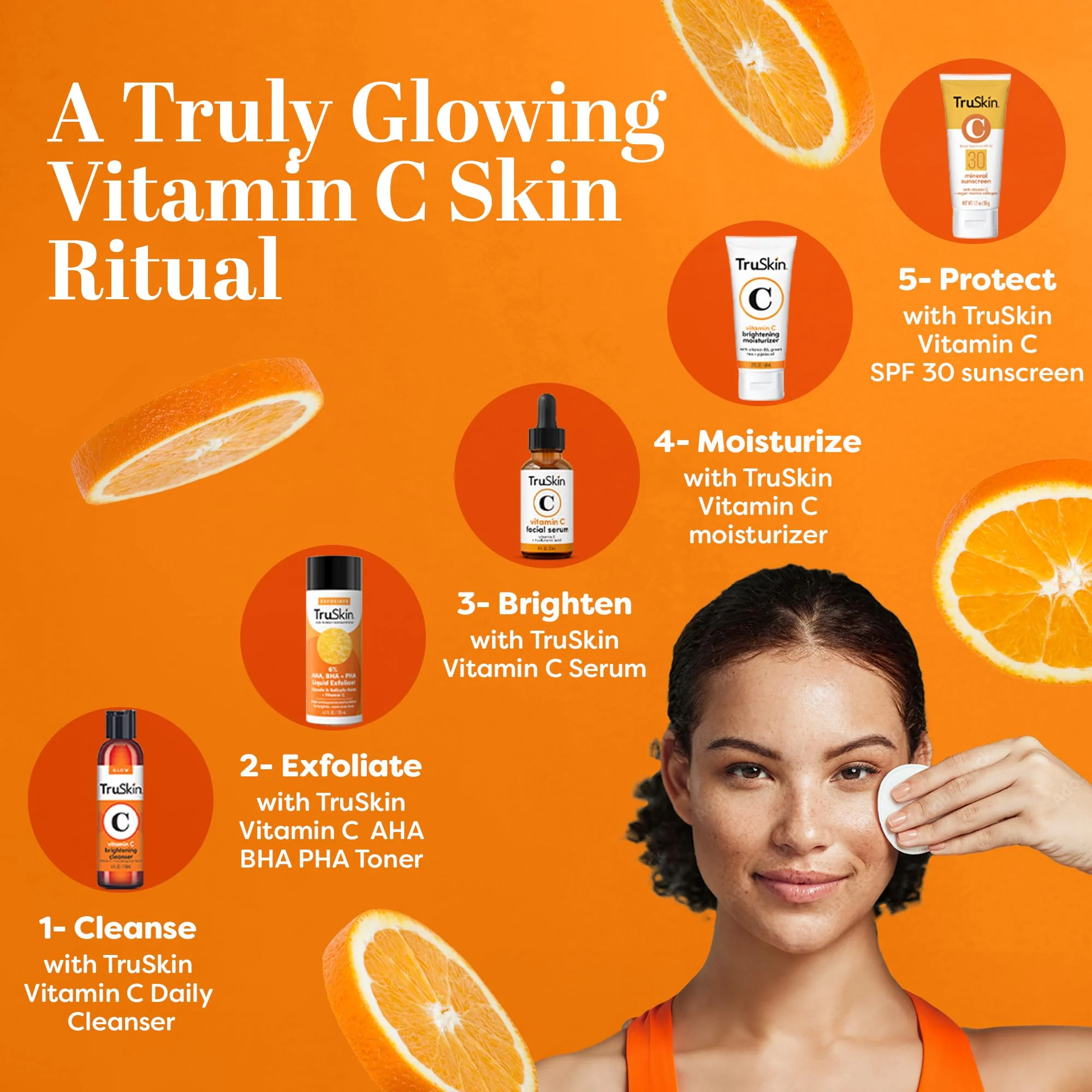 TruSkin BHA Liquid Exfoliant & Toner for Face - Triple Acid AHA BHA PHA Exfoliator with Salicylic, Glycolic Acid & Vitamin C - Improves Look of Tone & Texture, Unclogs Pores, 4.2 fl oz - Image 6