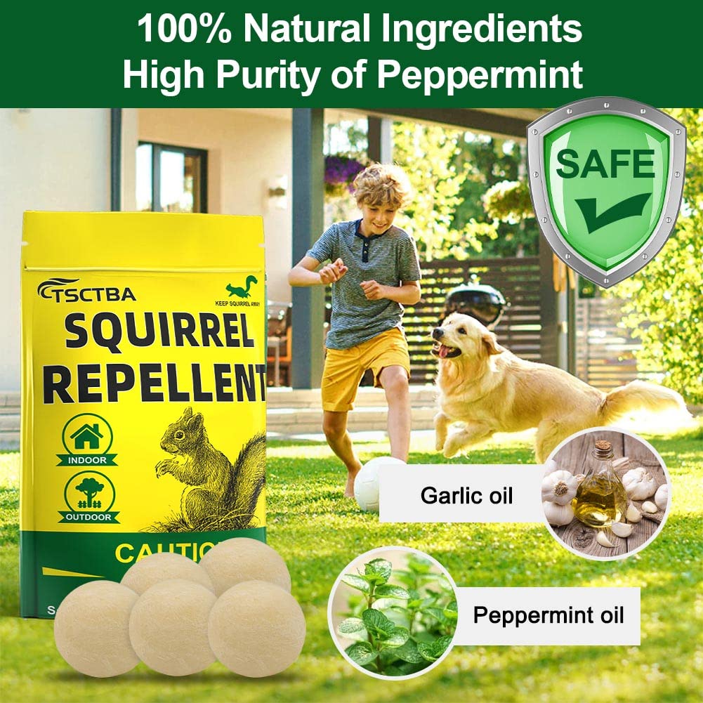 TSCTBA Squirrel Repellent Outdoor, Chipmunk Repellent Outdoor, Squirrel Repellent for Attic and Cars Engines, Ultra Powerful Squirrel Deterrent, Squirrel Repellent for Bird Feeders and Garden-8P - Image 6