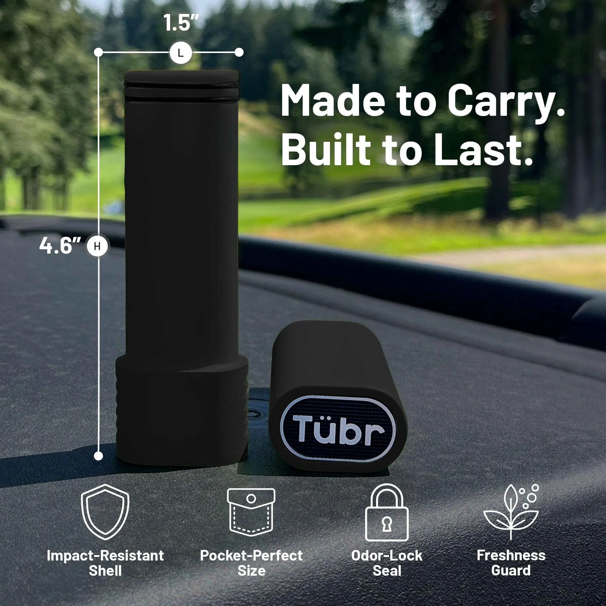 TUBR Kingz Premium Storage Unit - Odor Proof, Airtight, Waterproof Case for 4 Pre-Rolls, Cigarillo - Portable Crush-Resistant BPA-Free Container, Carrying Storage for Travel, Parties, Daily (Raven) - Image 7