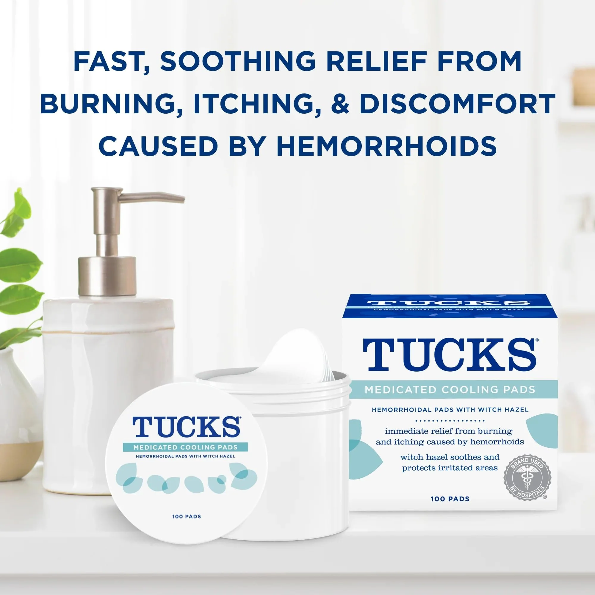 TUCKS Medicated Cooling Pads, 100 Count – Hemorrhoid Pads with Witch Hazel, Cleanses Sensitive Areas, Protects from Irritation, Hemorrhoid Treatment, Medicated Pads Used by Hospitals - Image 3