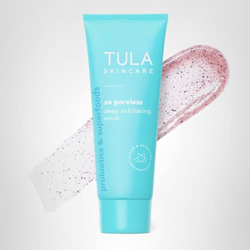 TULA Skin Care So Poreless Exfoliating Blackhead Scrub - Powerful and Gentle Exfoliation, Refreshing and Smoothing, Contains Probiotic Extracts, Volcanic Sand, Pink Salt, and Witch Hazel, 2.89 oz. - Image 2
