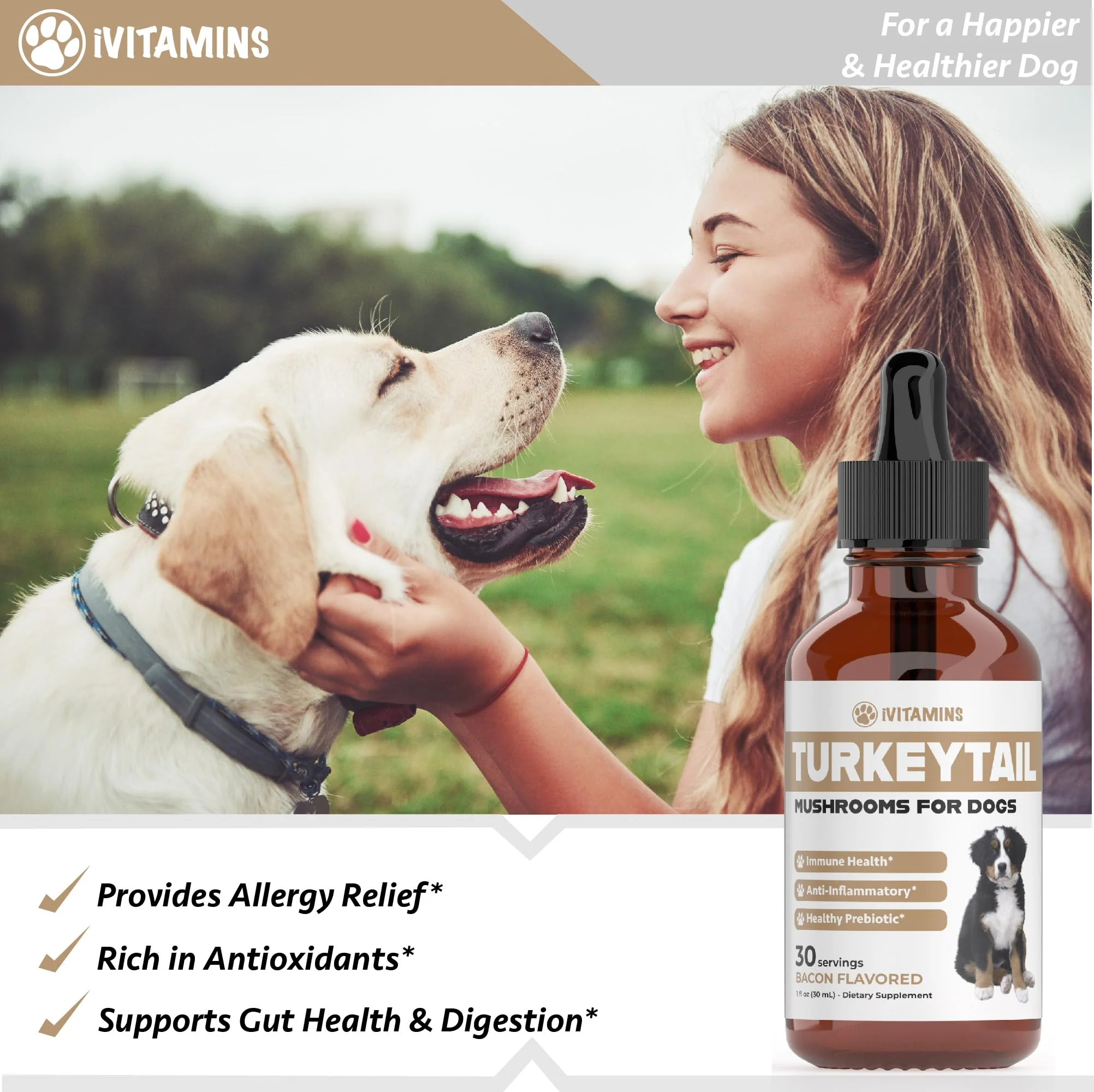 Turkey Tail Mushroom for Dogs | Helps to Boost The Immune System, is a Healthy Prebiotic, & Much More | Turkey Tail for Dogs | Mushrooms for Dogs | Dog Mushroom Supplements | 1 fl oz - Image 5