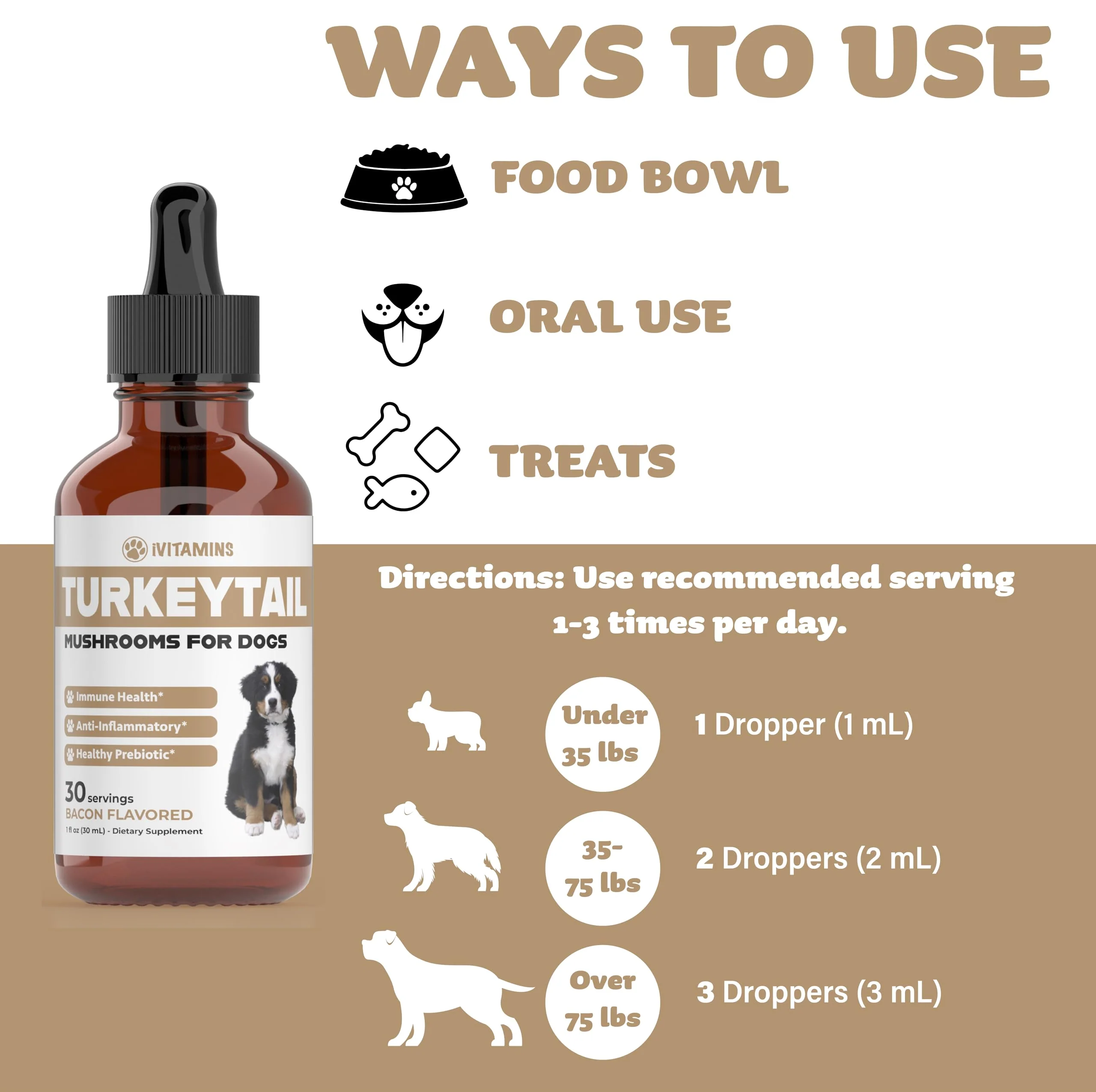 Turkey Tail Mushroom for Dogs | Helps to Boost The Immune System, is a Healthy Prebiotic, & Much More | Turkey Tail for Dogs | Mushrooms for Dogs | Dog Mushroom Supplements | 1 fl oz - Image 6