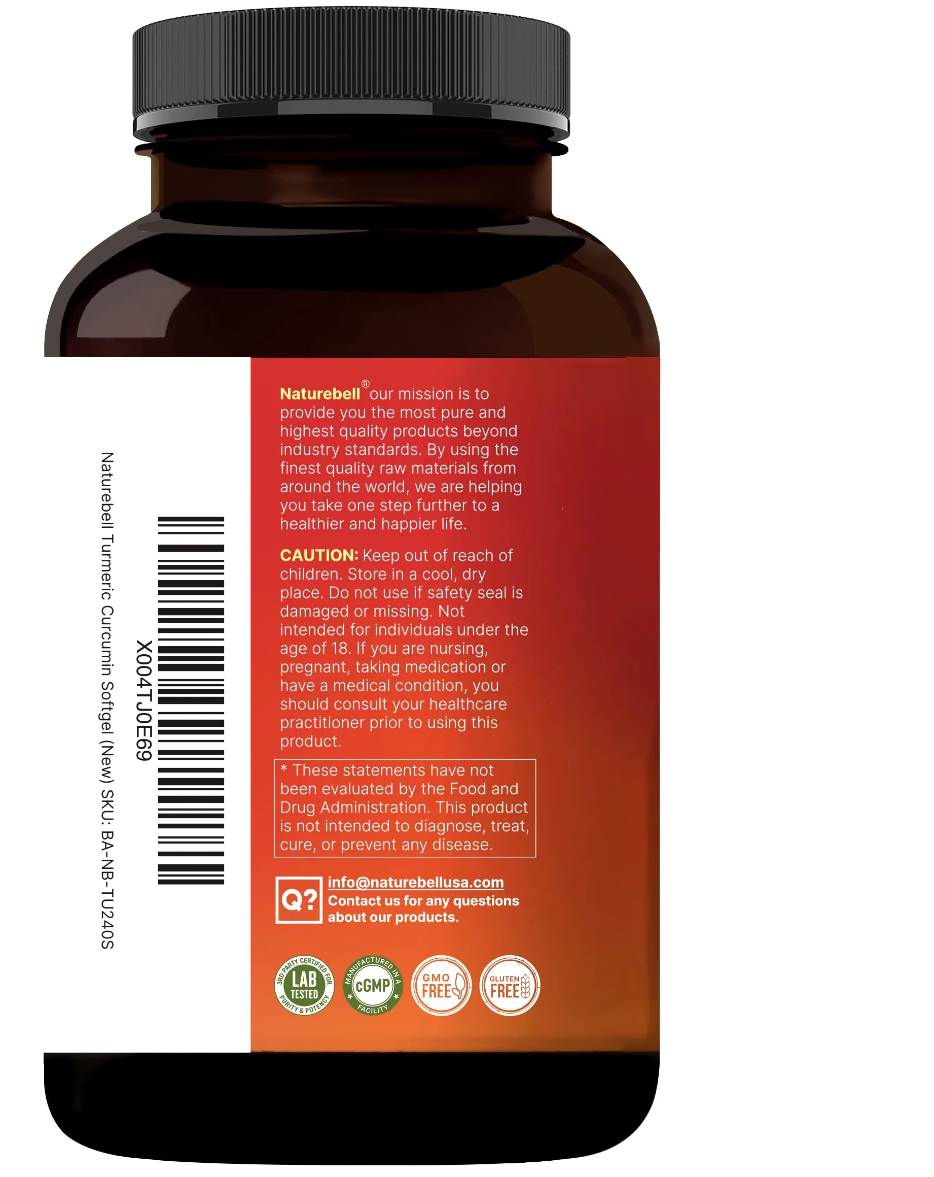 Turmeric Curcumin Supplement with Black Pepper & Ginger | 95% Curcuminoids | 240 Softgels with MCT Oil for Better Absorption (120 Day Supply) - Image 2