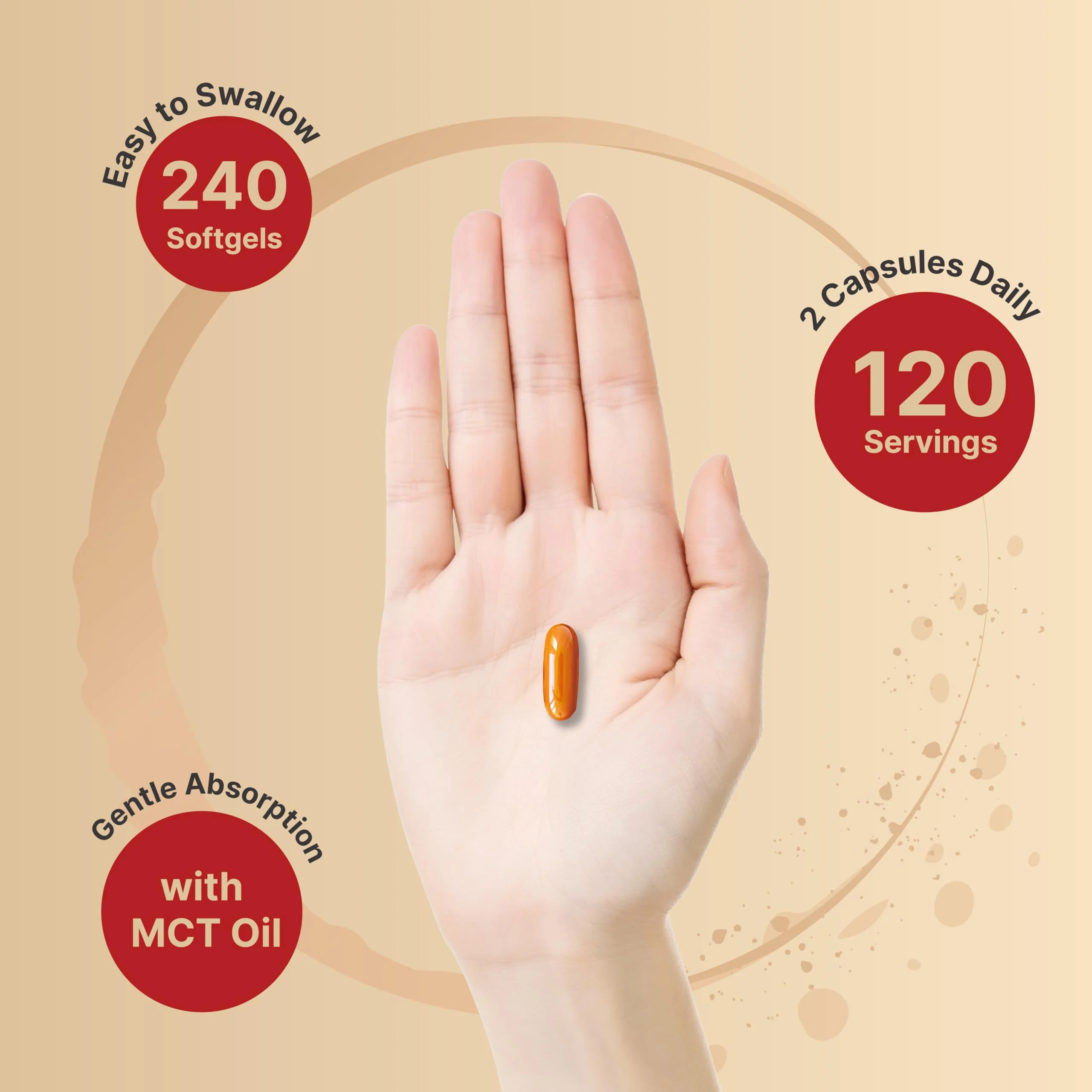 Turmeric Curcumin Supplement with Black Pepper & Ginger | 95% Curcuminoids | 240 Softgels with MCT Oil for Better Absorption (120 Day Supply) - Image 5