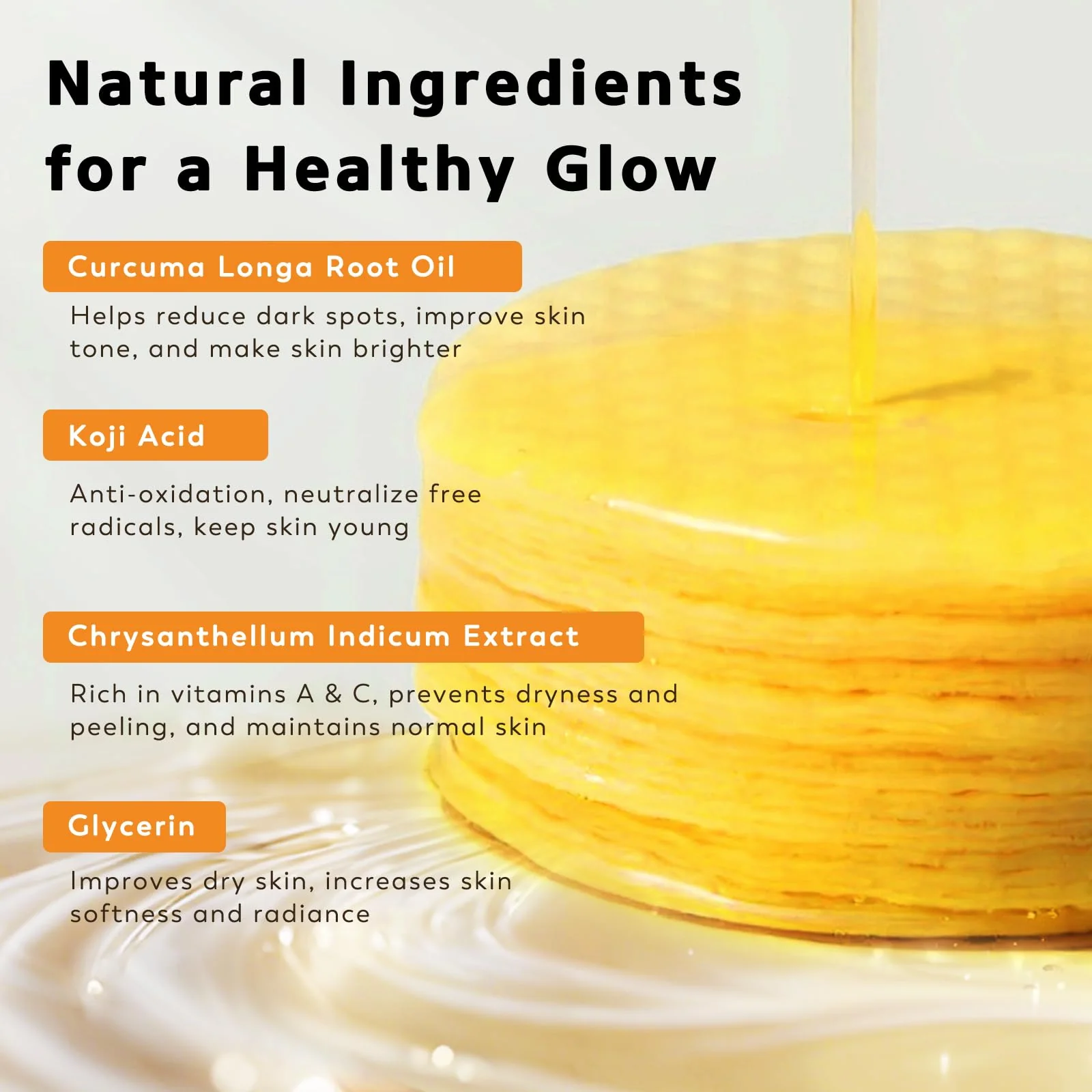 Turmeric Kojic Acid Cleansing Pads, 50 PCS Turmeric Pads for Face Dark Spots Cleansing & Exfoliation - Image 7