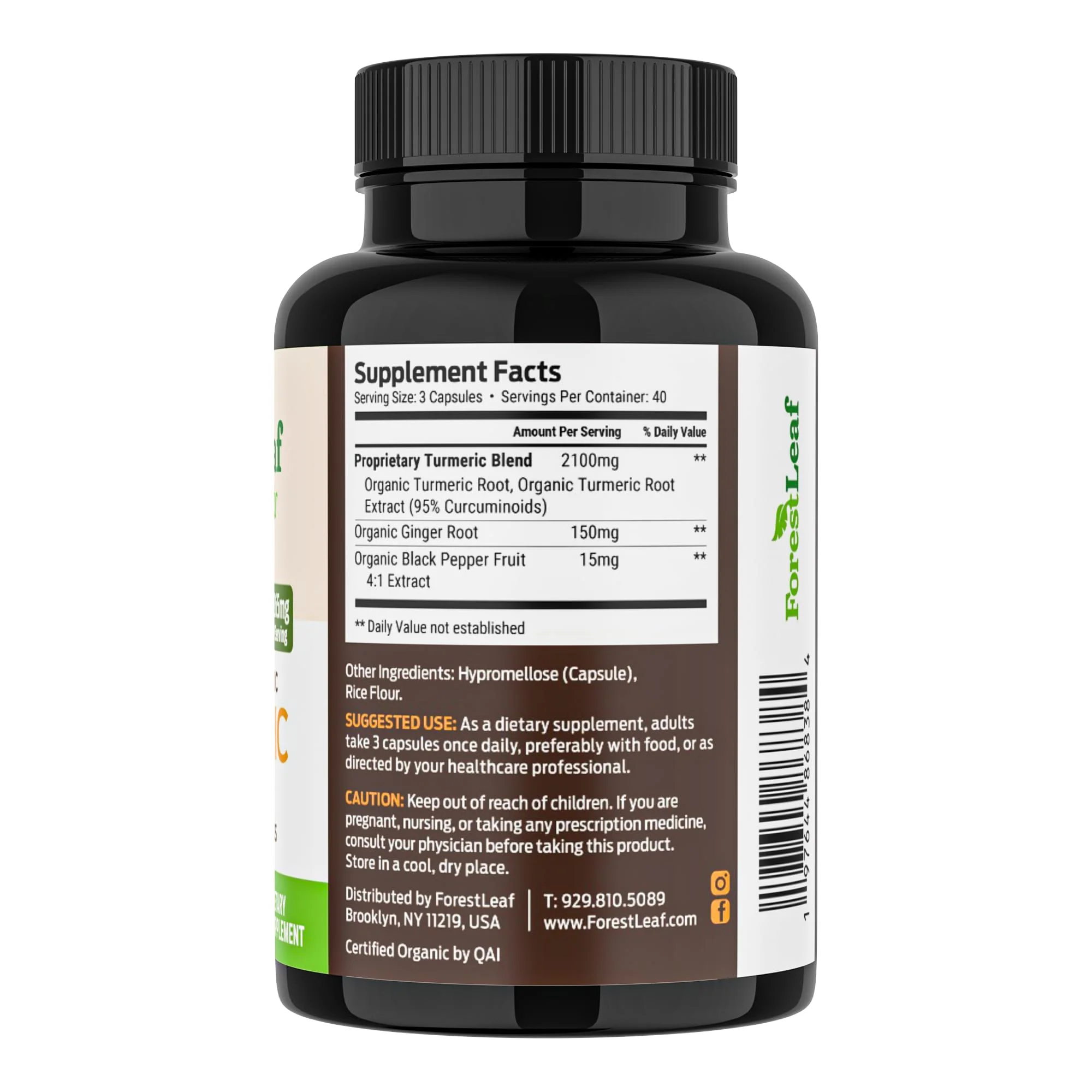 Turmeric Supplement Extra Strength 2265mg - Turmeric Curcumin Supplement w/BioPerine Black Pepper - Tumeric and Ginger Supplements, 95% Curcuminoids, Supports Immune & Joint Health, 120 Caps - Image 2