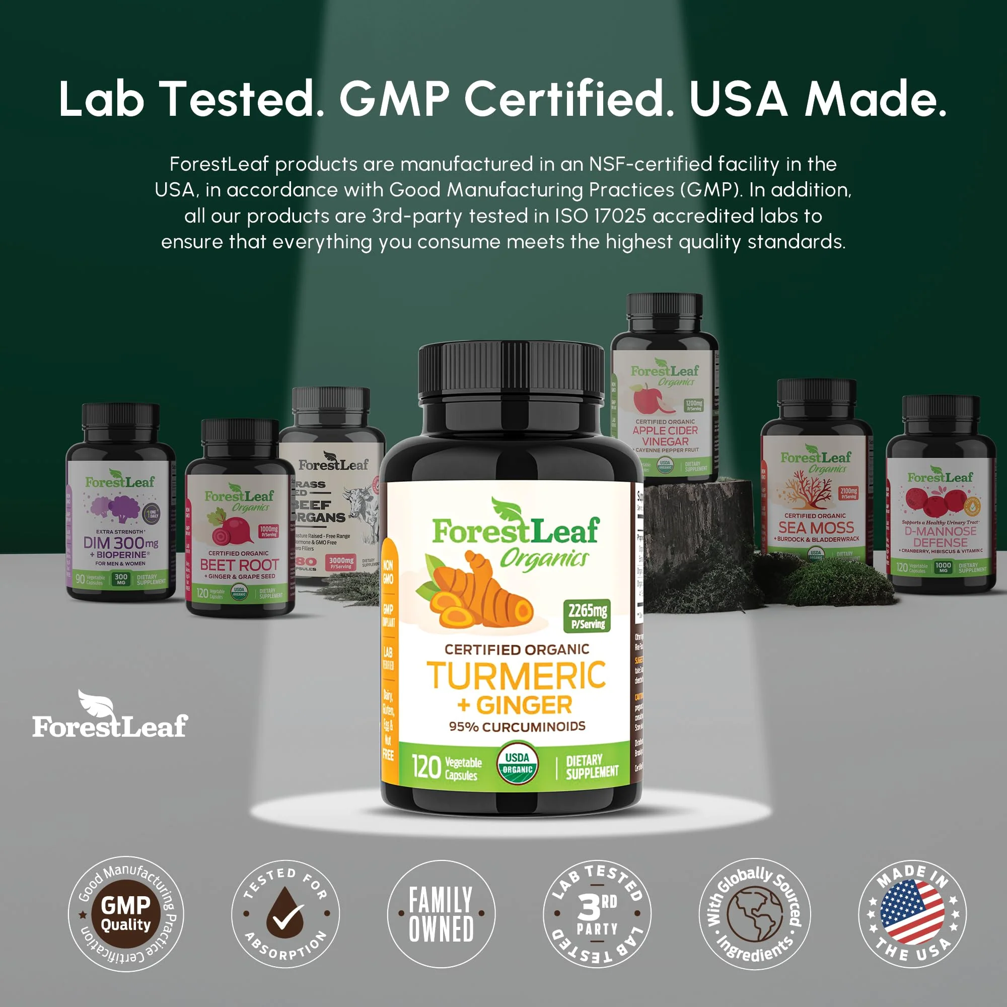 Turmeric Supplement Extra Strength 2265mg - Turmeric Curcumin Supplement w/BioPerine Black Pepper - Tumeric and Ginger Supplements, 95% Curcuminoids, Supports Immune & Joint Health, 120 Caps - Image 4