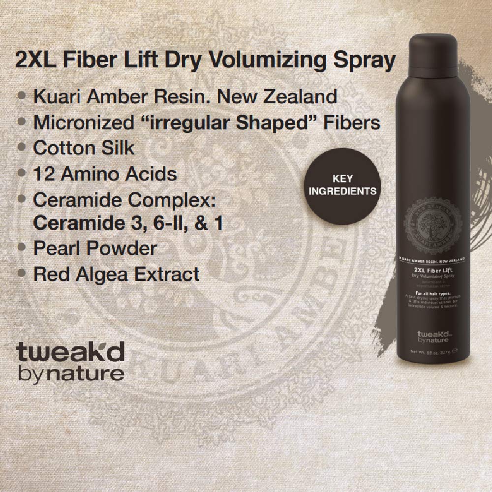 Tweak'd 2XL Fiber Lift Dry Volumizing Spray Kauri Amber Resin 8 oz - Image 5