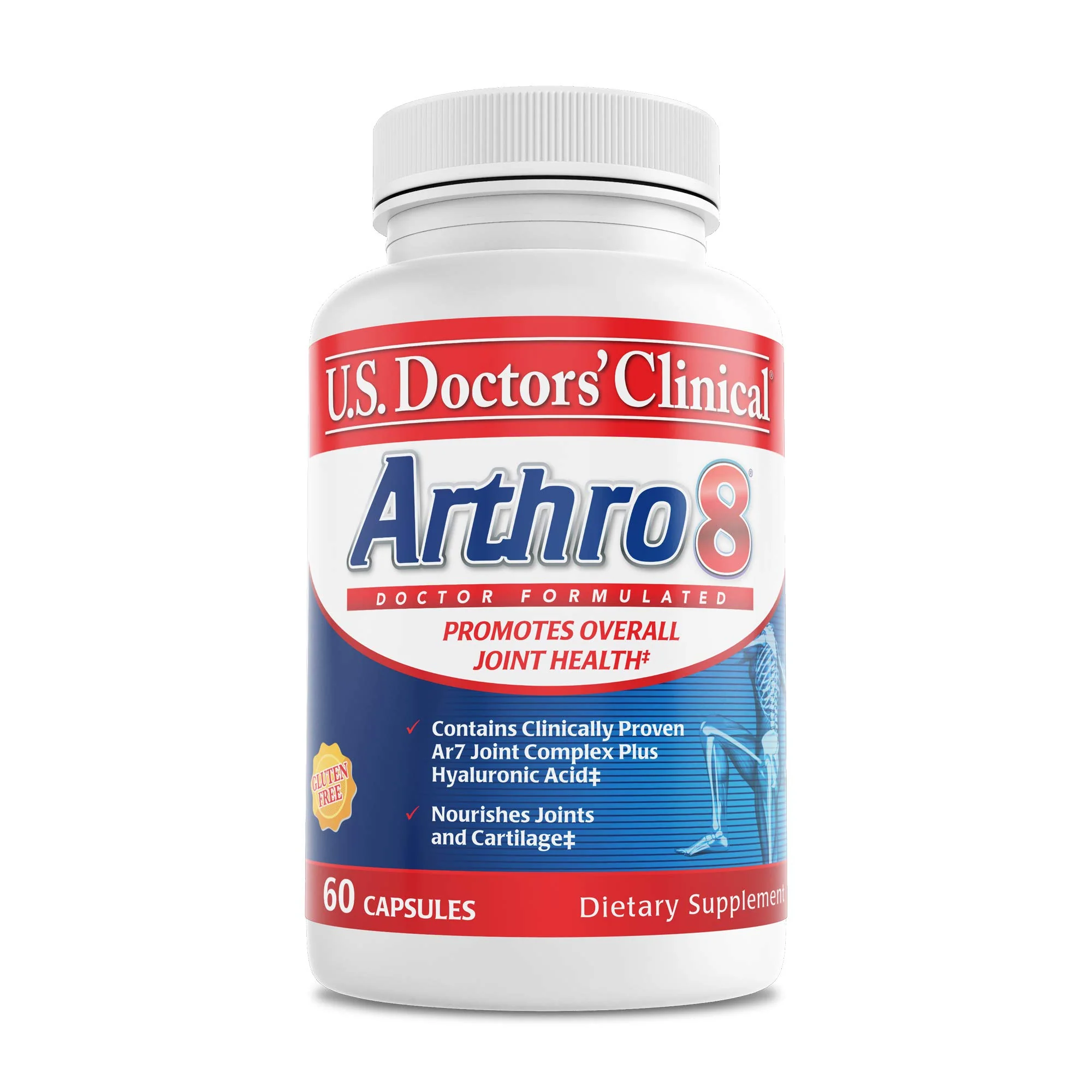U.S. Doctors’ Clinical Arthro8 - Doctor-Formulated Joint Supplement + Hyaluronic Acid + Turmeric & Collagen for Flexibility, Mobility, & Strong Cartilage - 60 Capsules - 15/30-Day Supply - Image 2