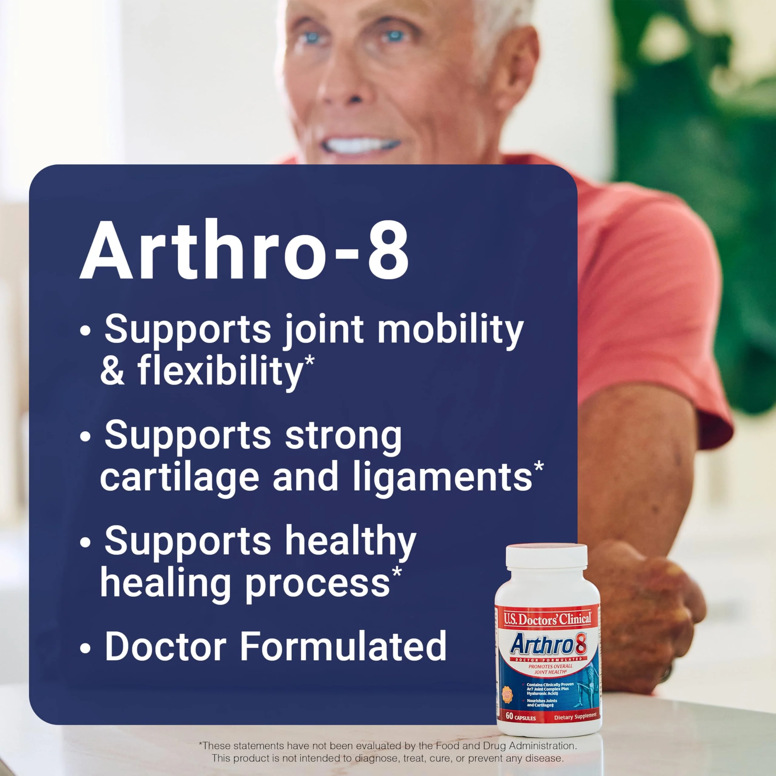 U.S. Doctors’ Clinical Arthro8 - Doctor-Formulated Joint Supplement + Hyaluronic Acid + Turmeric & Collagen for Flexibility, Mobility, & Strong Cartilage - 60 Capsules - 15/30-Day Supply - Image 3