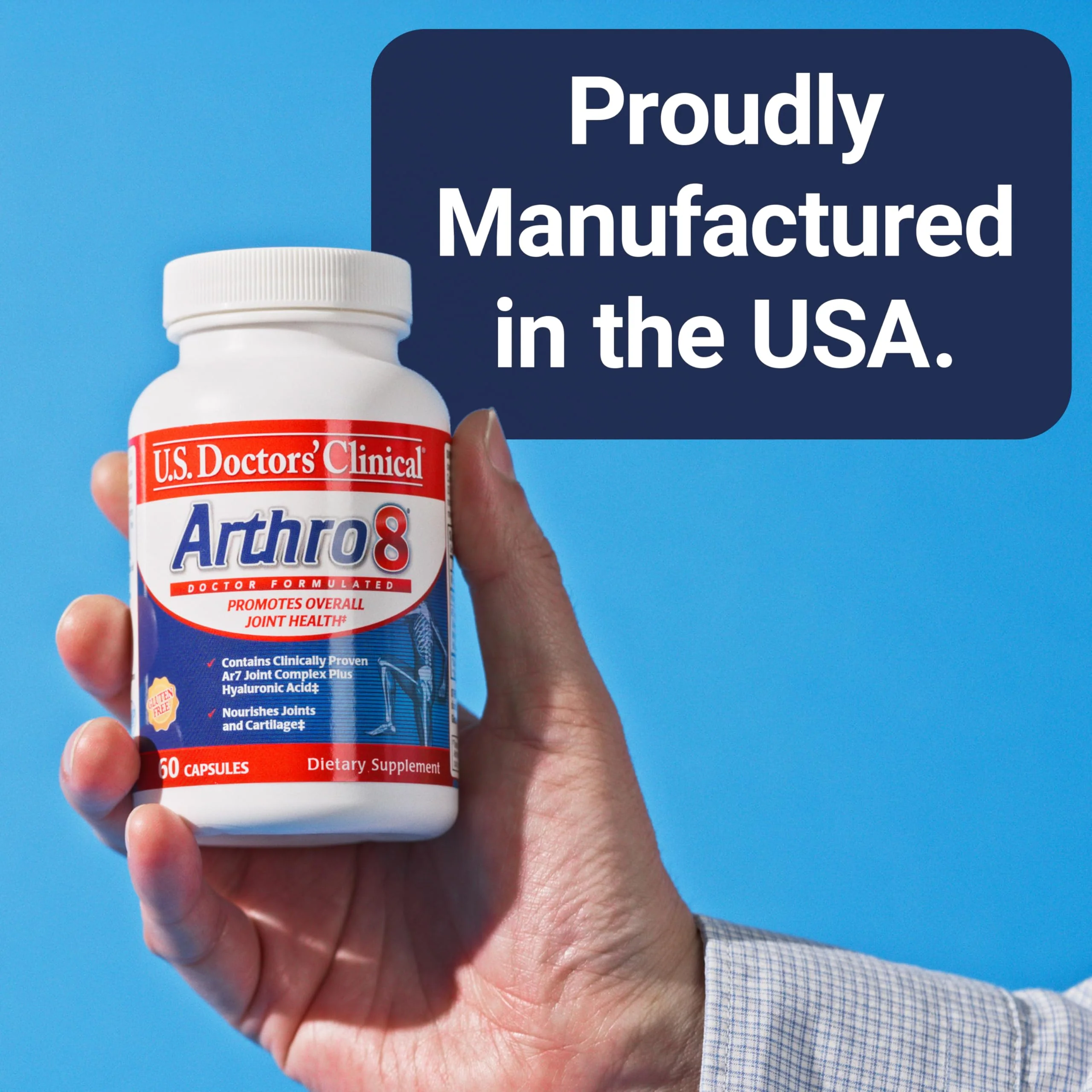 U.S. Doctors’ Clinical Arthro8 - Doctor-Formulated Joint Supplement + Hyaluronic Acid + Turmeric & Collagen for Flexibility, Mobility, & Strong Cartilage - 60 Capsules - 15/30-Day Supply - Image 6