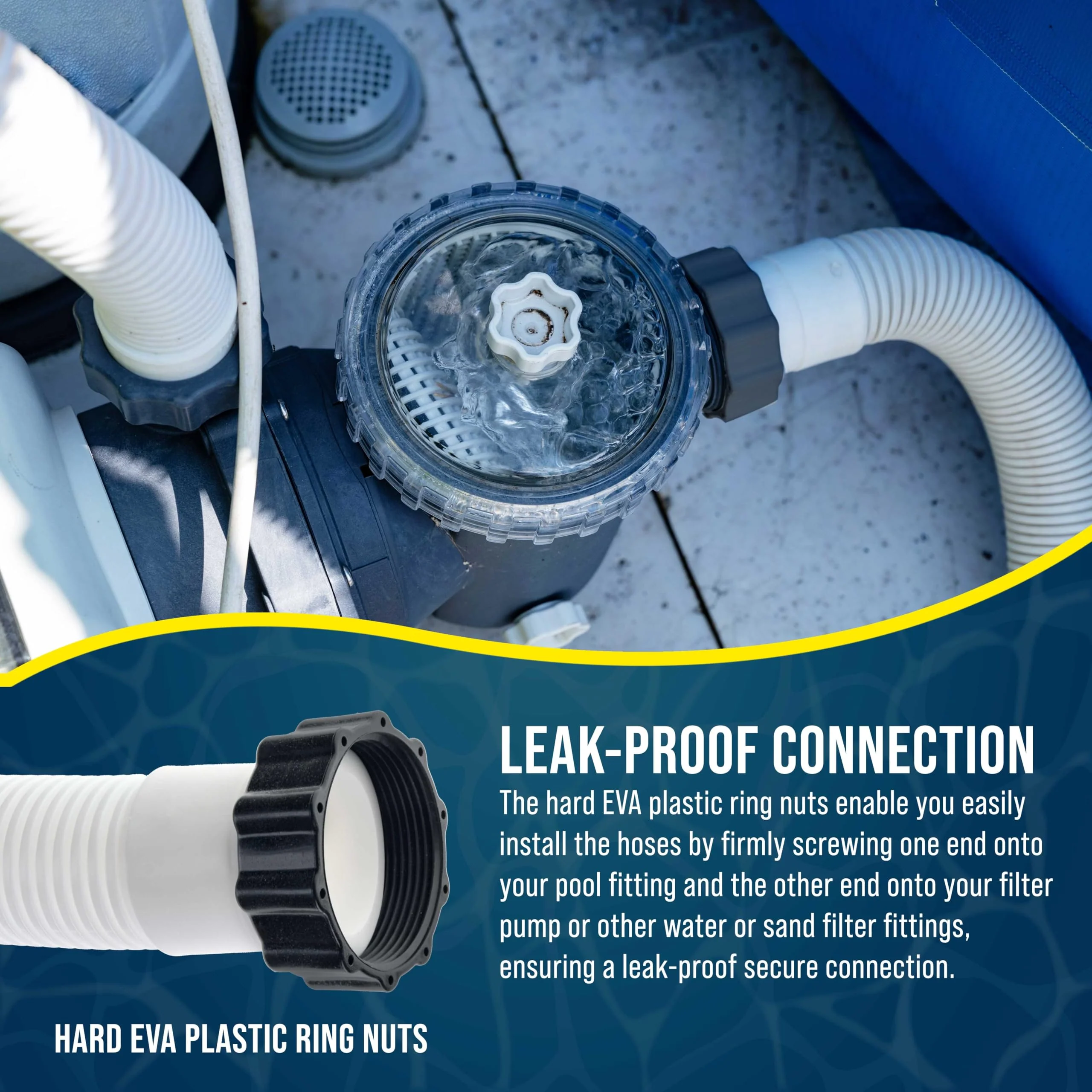 U.S. Pool Supply Above Ground Pool Hose Replacement 1.5" Diameter x 20" Long, Pack of 2 - Compatible with Intex Pool Filter Pump Hoses, Sand Filters, Saltwater Systems with 1,500 to 2,500 GPH - Image 4