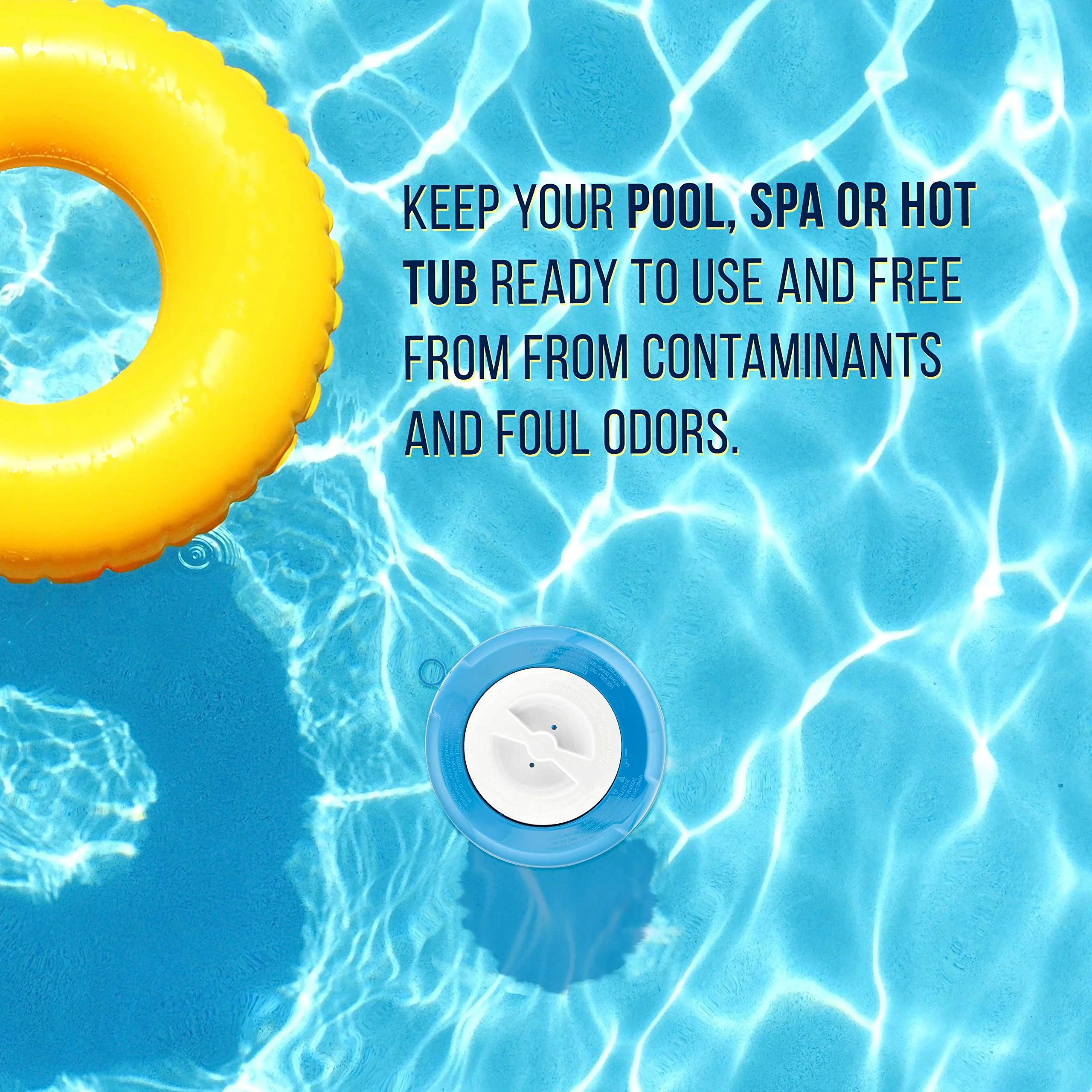 U.S. Pool Supply Floating Pool Chlorine and Bromine Chemical Dispenser with Pop-Up Refill Indicator - Holds 3" and 4" Tablets, 8" Diameter - Adjustable Balanced Chemical Delivery Clorinator Floater - Image 2