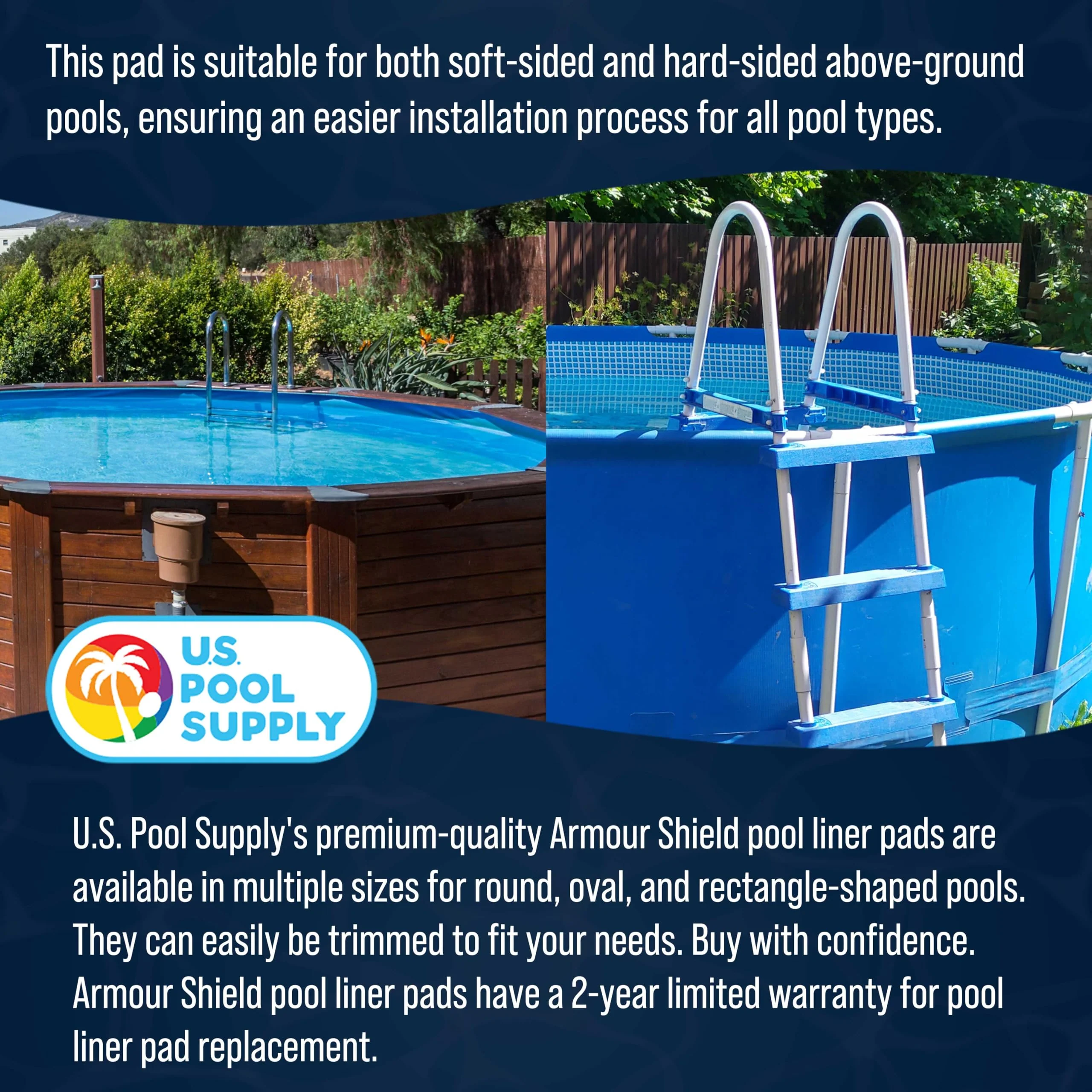 U.S. Pool Supply Ground Shield 27-Foot Round Heavy Duty Pool Liner Pad for Above Ground Swimming Pools - Protects Pool Liner, Prevents Punctures, Weed Barrier, Eco-Friendly Fabric - Extends Liner Life - Image 3