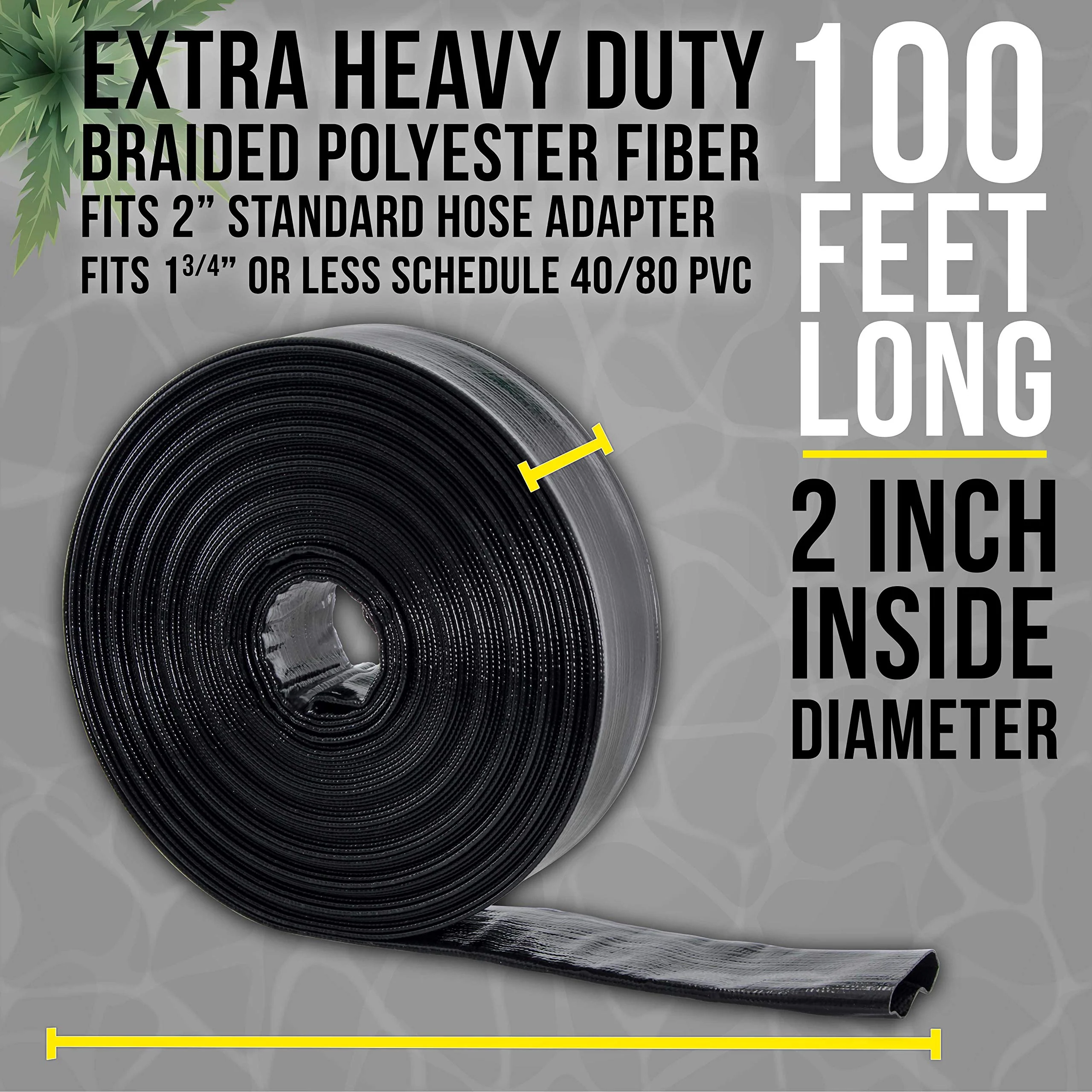 U.S. Pool Supply Pool Backwash Hose 2 Inch Diameter x 100 Feet - Discharge Hose for Pump, Sand Filter & Sump Pump Hoses - Burst Resistant Lay Flat Drainage Hoses for Inground & Above Ground Pools - Image 6