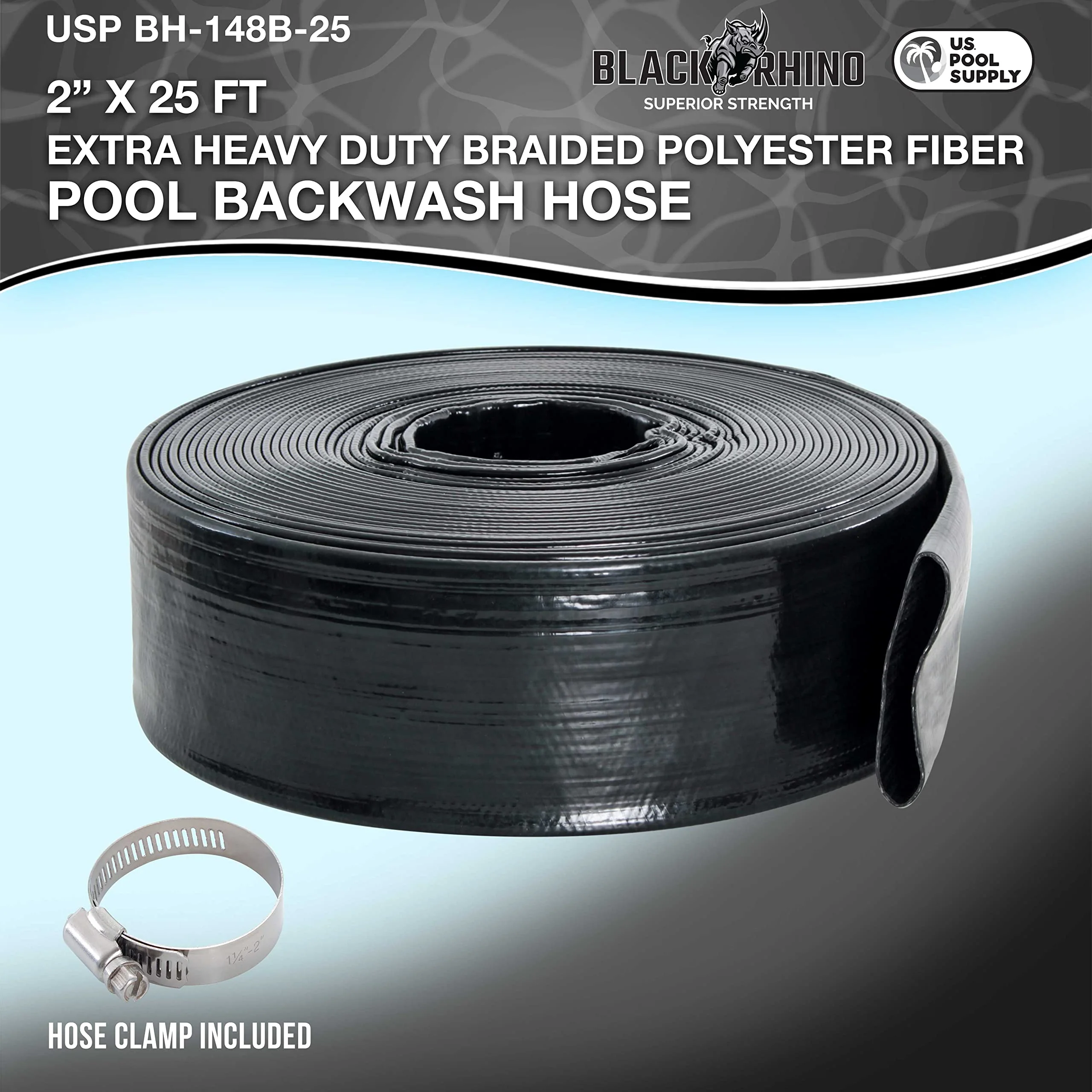 U.S. Pool Supply Pool Backwash Hose 2 Inch Diameter x 25 Feet - Discharge Hose for Pump, Sand Filter & Sump Pump Hoses - Burst Resistant Lay Flat Drainage Hoses for Inground & Above Ground Pools - Image 7