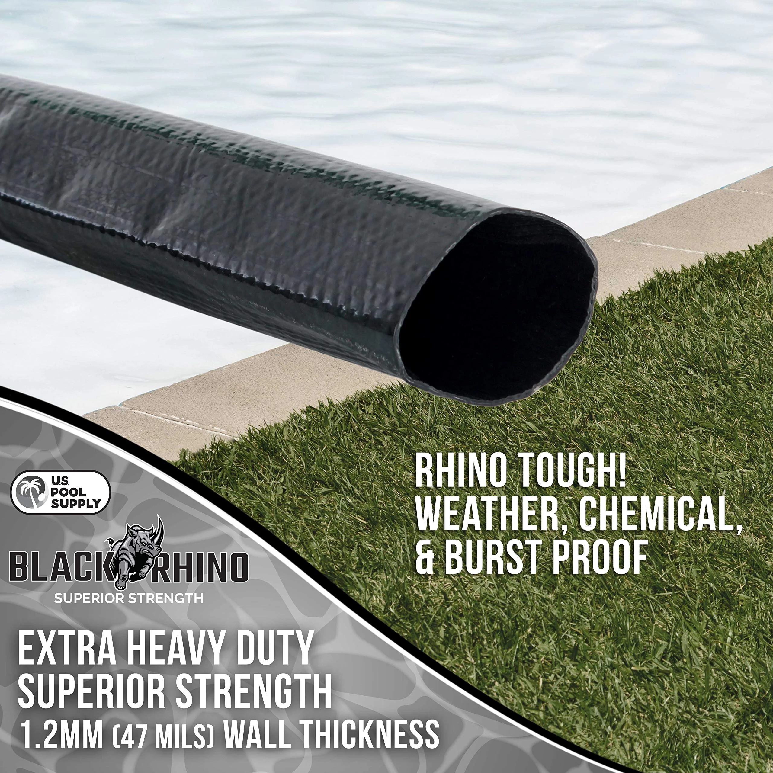 U.S. Pool Supply Pool Backwash Hose 2 Inch Diameter x 50 Feet - Discharge Hose for Pump, Sand Filter & Sump Pump Hoses - Burst Resistant Lay Flat Drainage Hoses for Inground & Above Ground Pools - Image 4