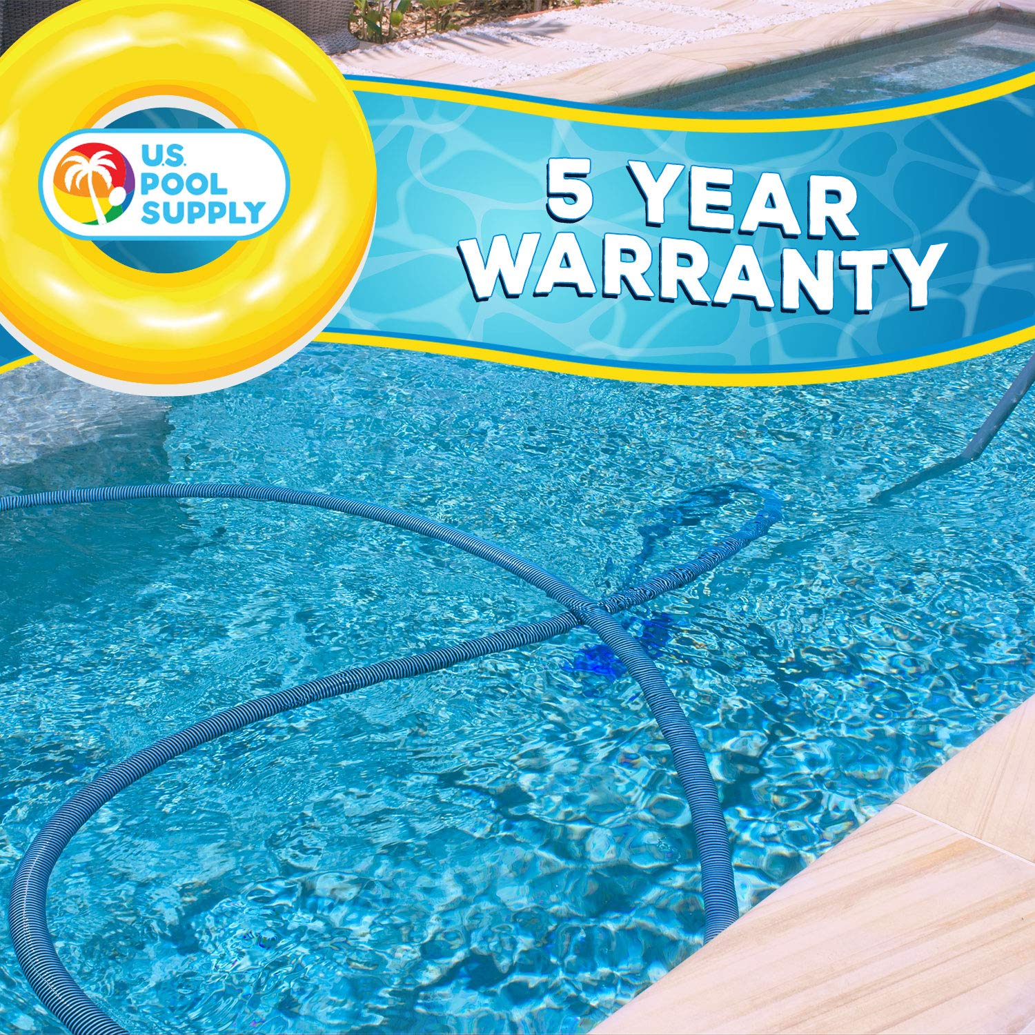 U.S. Pool Supply Pool Vacuum Hose - 1-1/2" x 40' Professional Heavy Duty Pool Hose for Inground, Spiral Wound with Kink-Free Swivel Cuff - Connect to Vacuum Heads, Skimmer, Cleaner, Filter Pump Inlet - Image 2