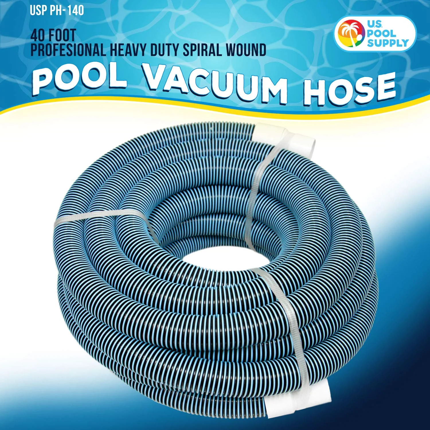 U.S. Pool Supply Pool Vacuum Hose - 1-1/2" x 40' Professional Heavy Duty Pool Hose for Inground, Spiral Wound with Kink-Free Swivel Cuff - Connect to Vacuum Heads, Skimmer, Cleaner, Filter Pump Inlet - Image 5
