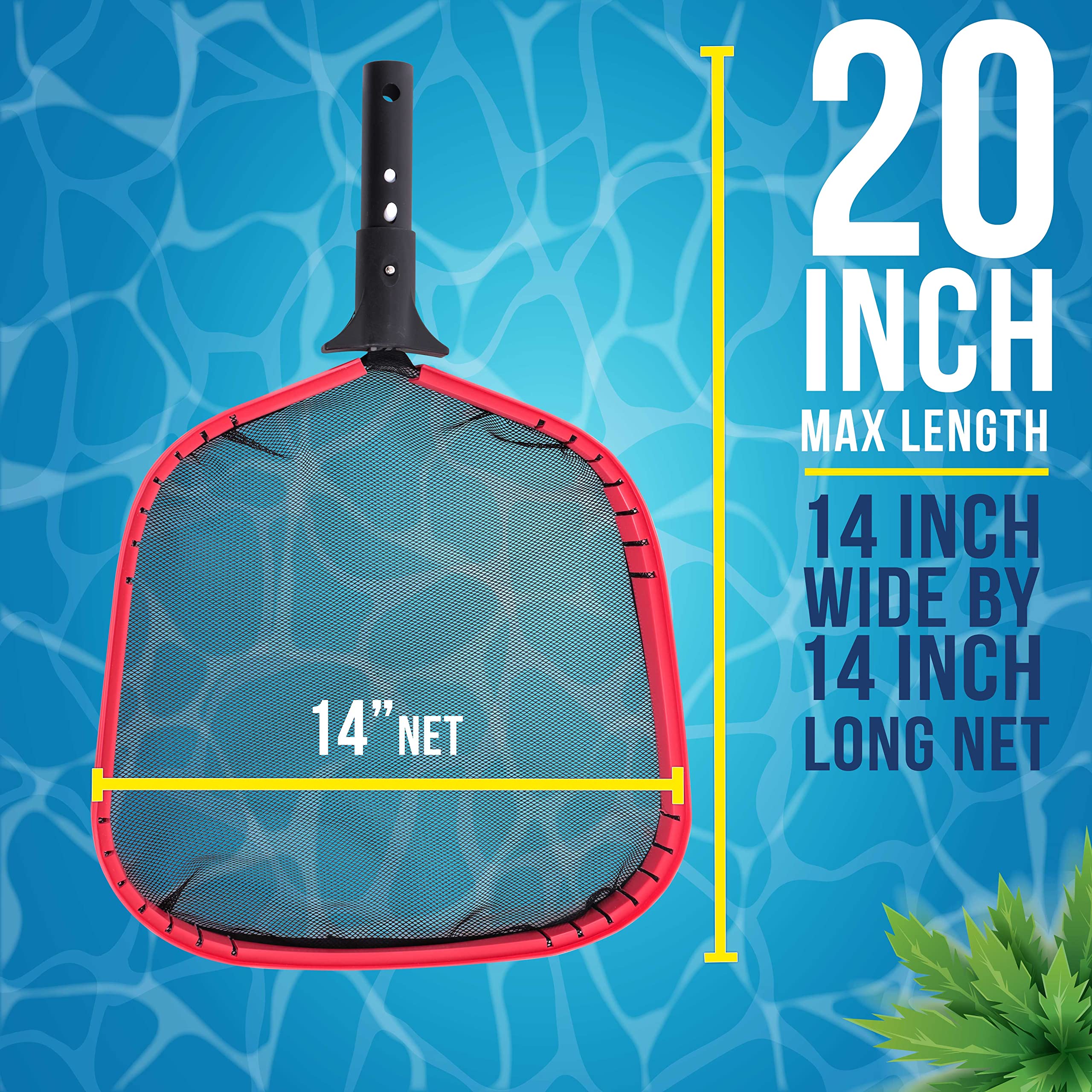 U.S. Pool Supply Professional Heavy Duty Large Swimming Pool Leaf Skimmer Net - Strong Reinforced Aluminum Frame for Faster Cleaning & Easier Debris Pickup and Removal - Clean Pools, Spas, Ponds - Image 5